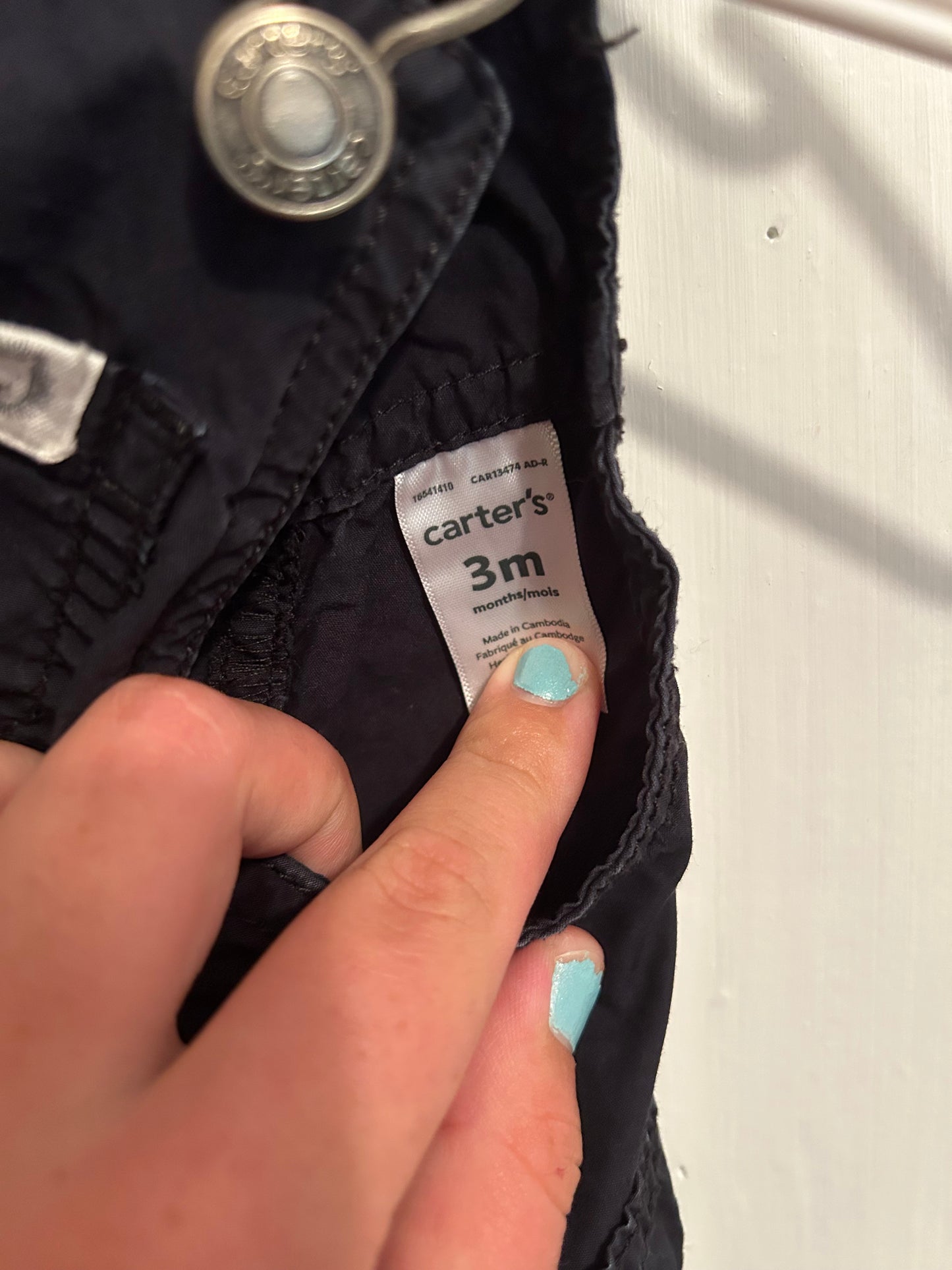 Carters 3m black overalls