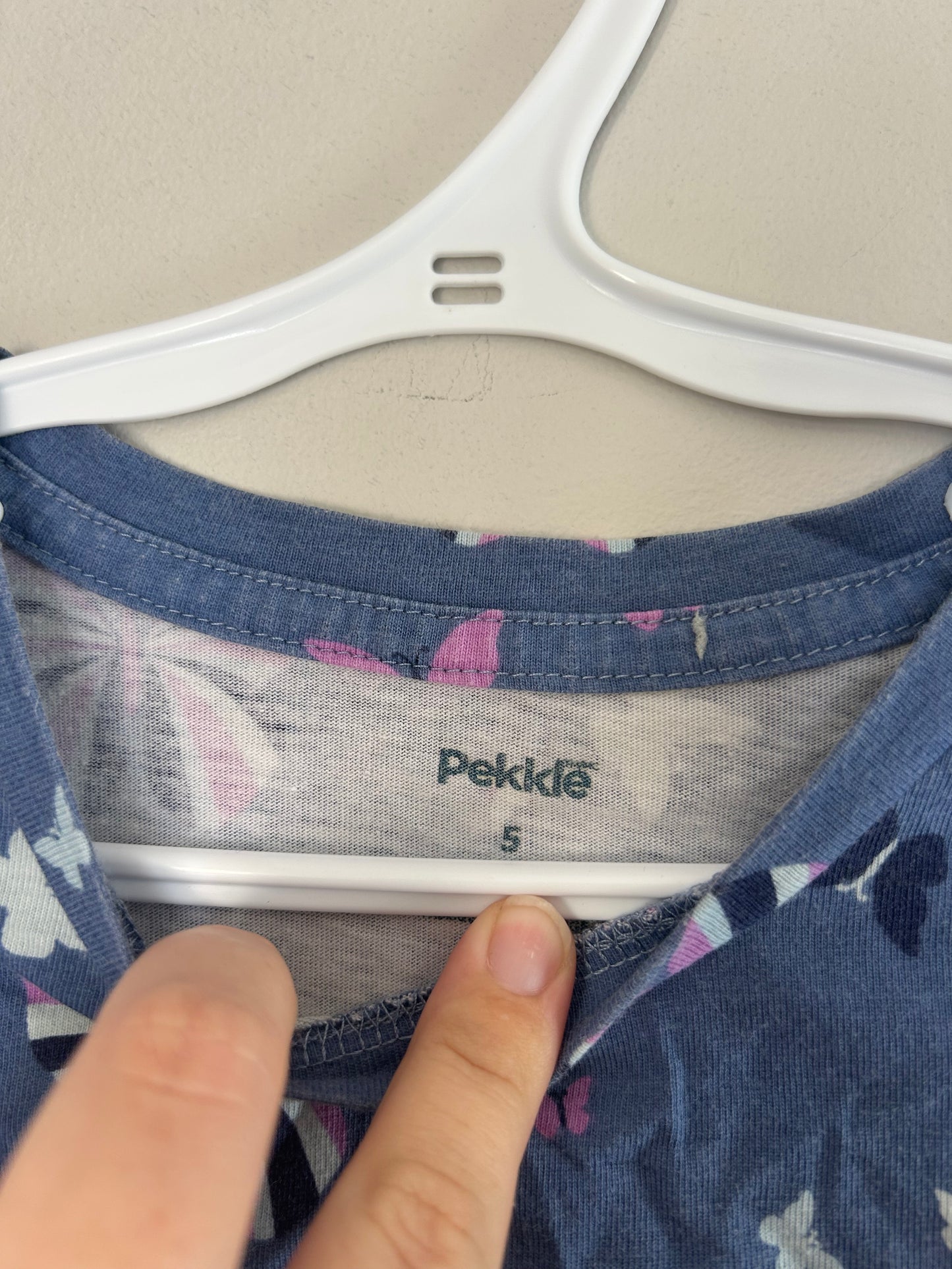 Pekkle 5 blue & purple butterfly dress