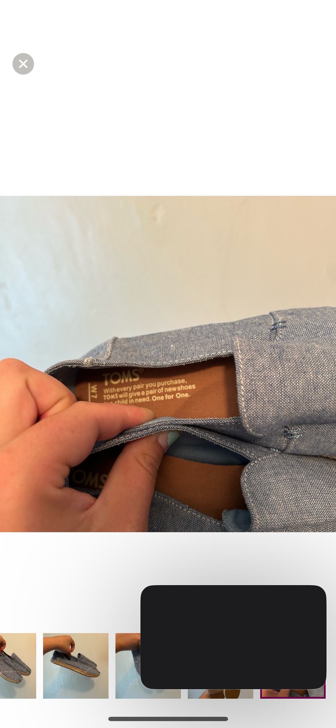 Tom’s women’s 7 blue slip on shoes