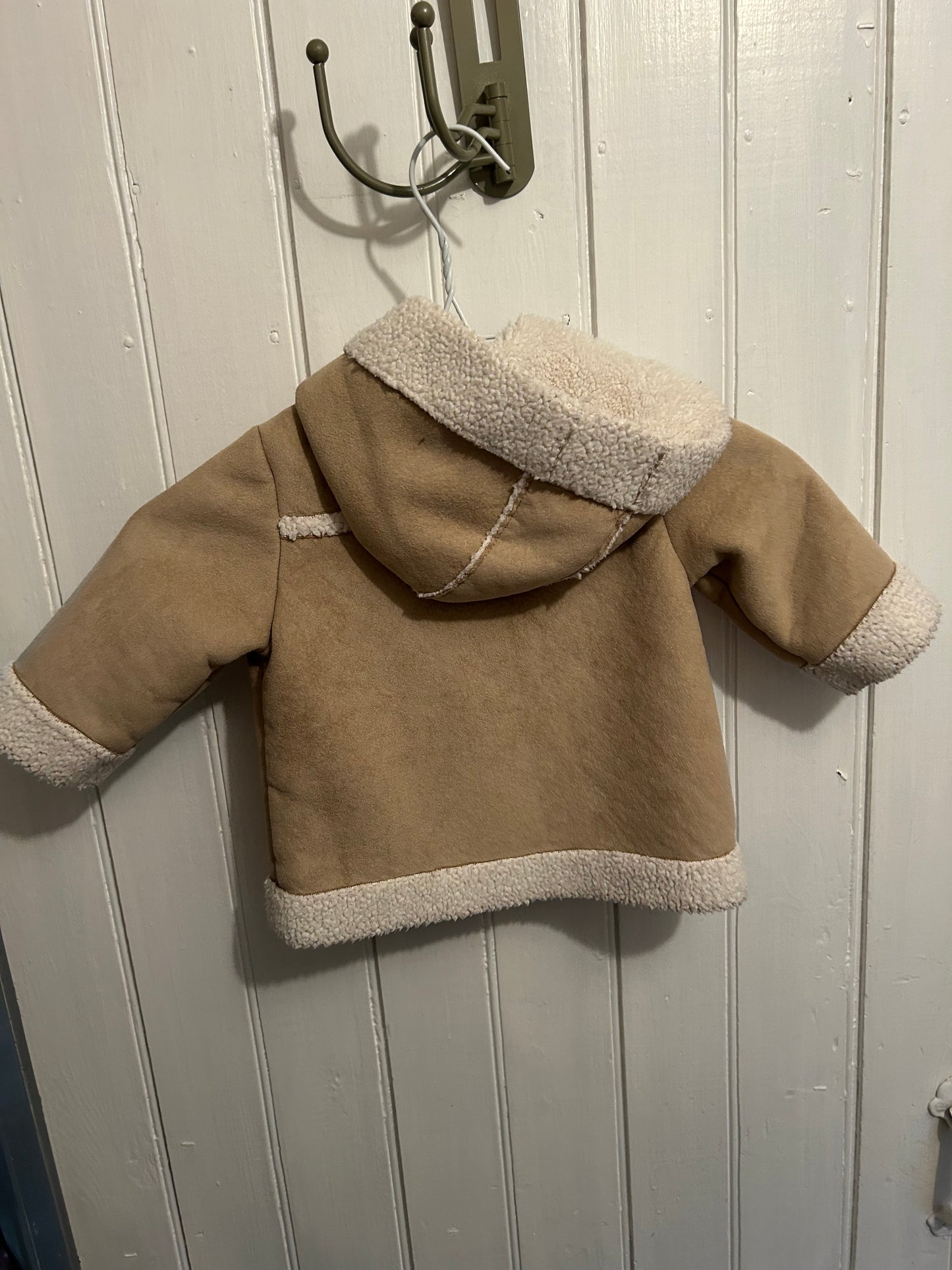 Old navy 6/12m tan Sherpa suede jacket