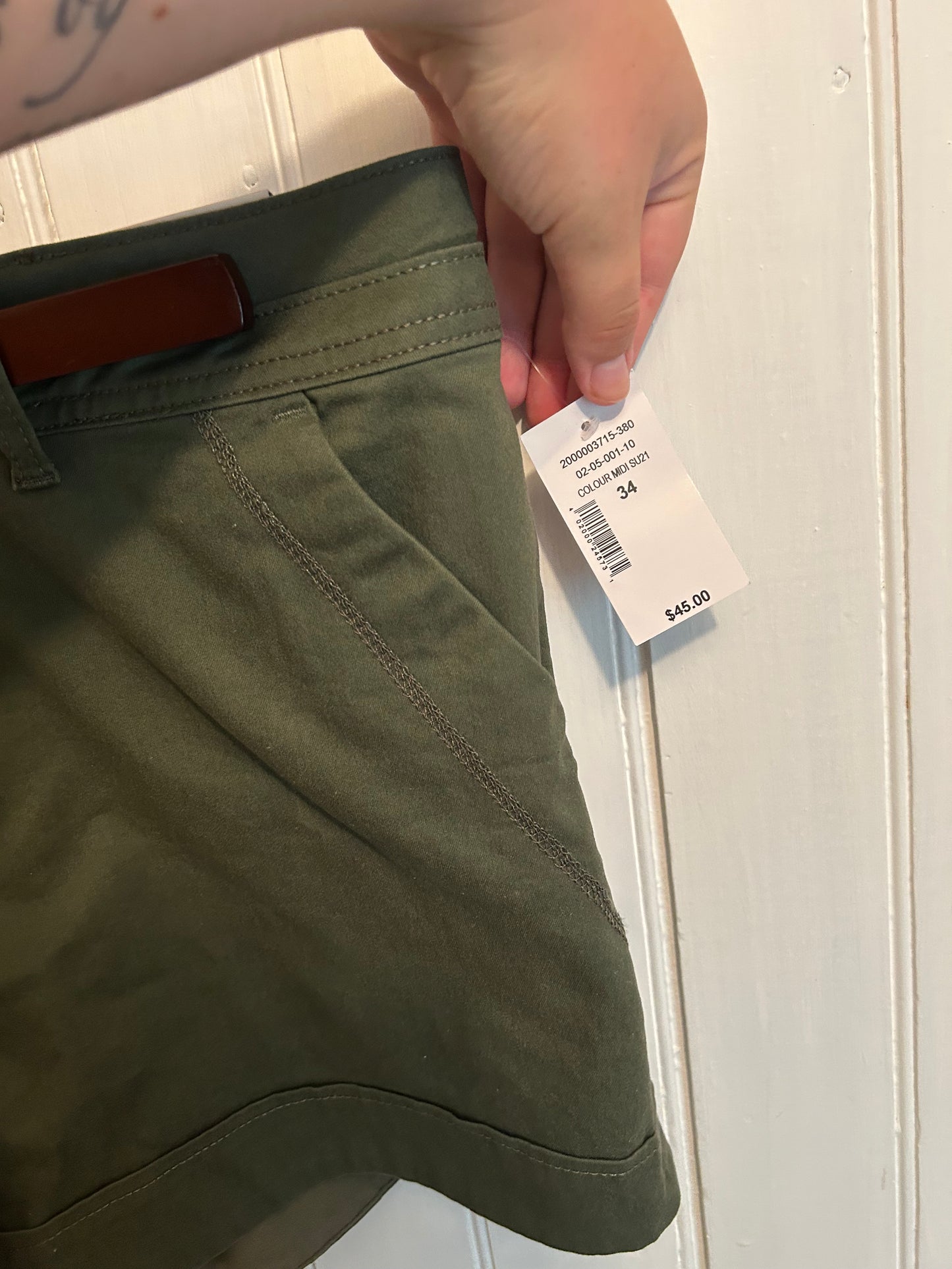 NEW Brody jeans 34 green khaki shorts