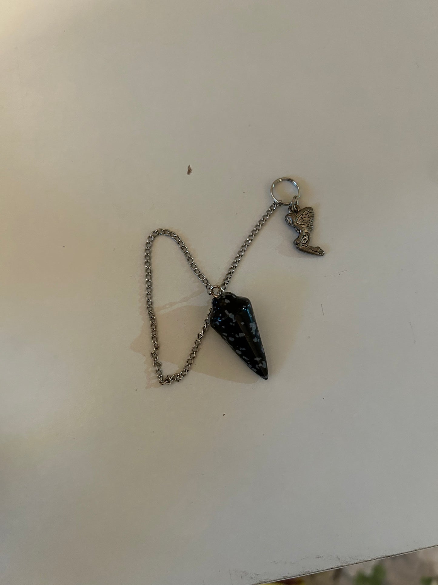 Blue crystal fairy charm pendulum