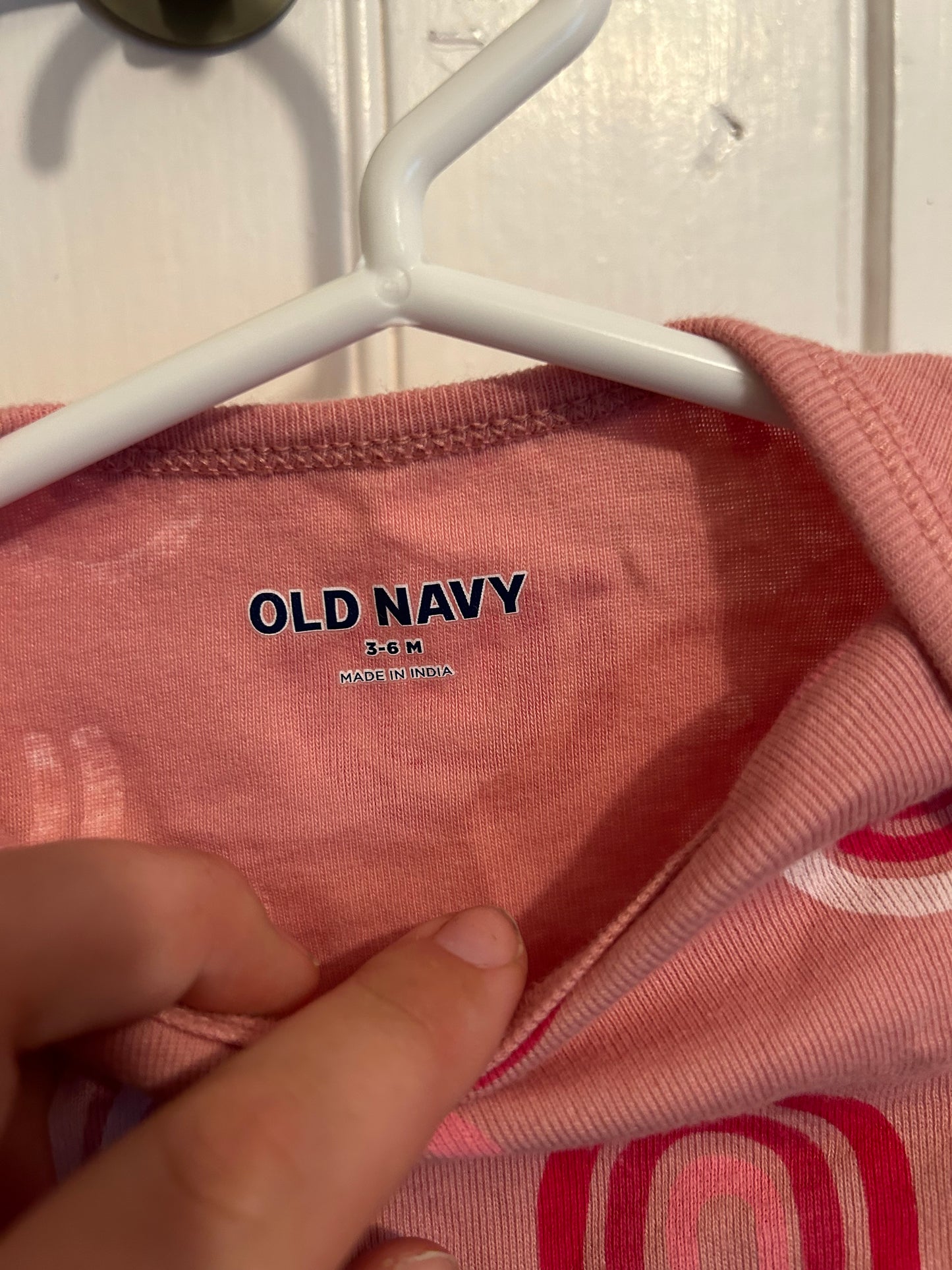 Old navy 3/6m pink rainbow onesie