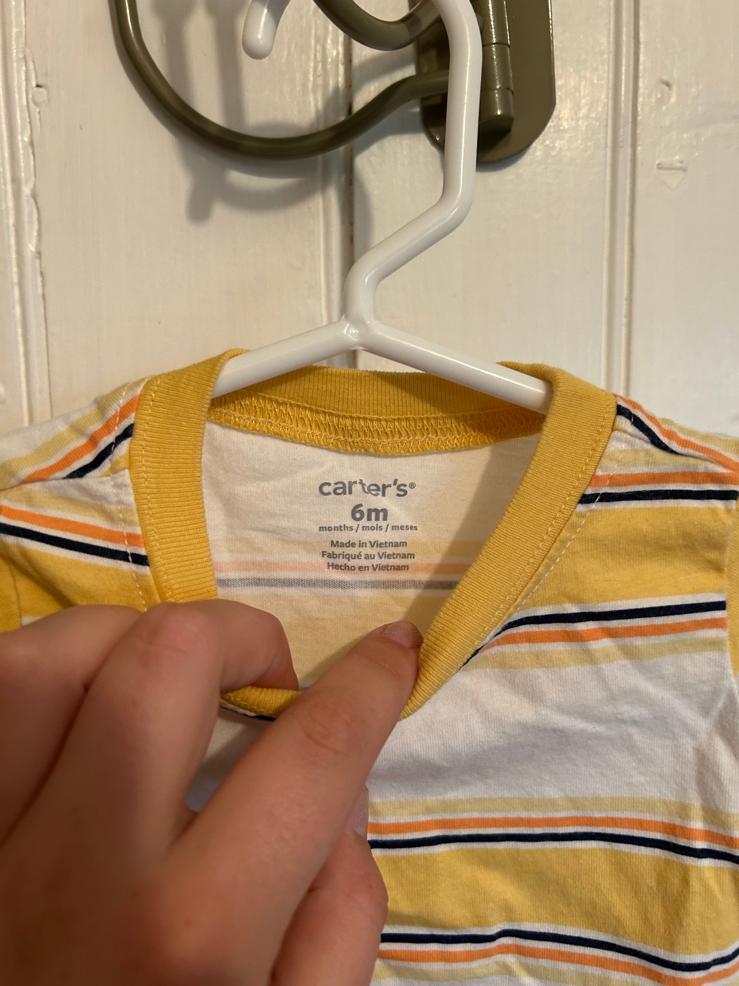 Carters 6m yellow striped tshirt