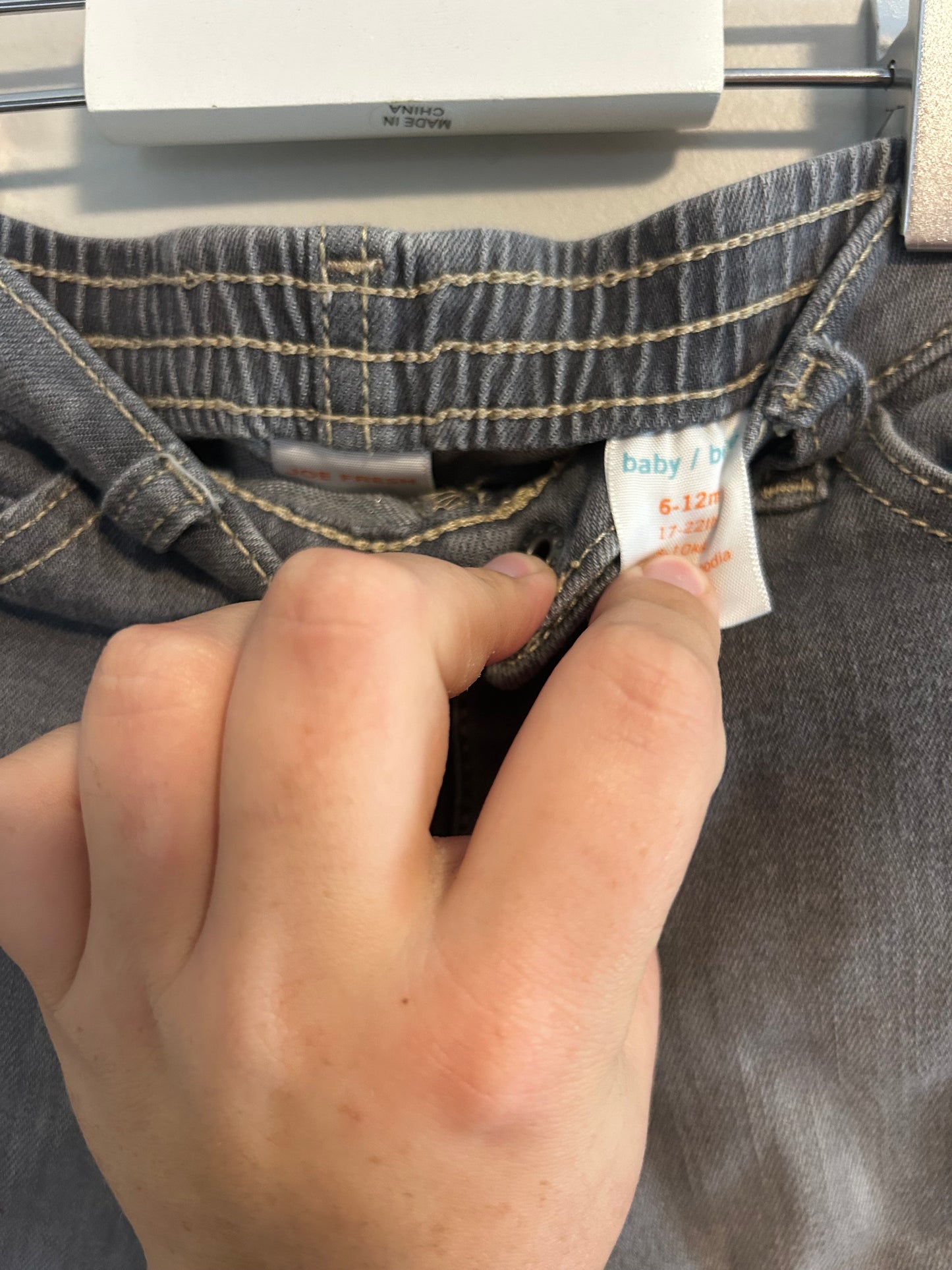 Joe fresh 6/12m grey straight leg jeans