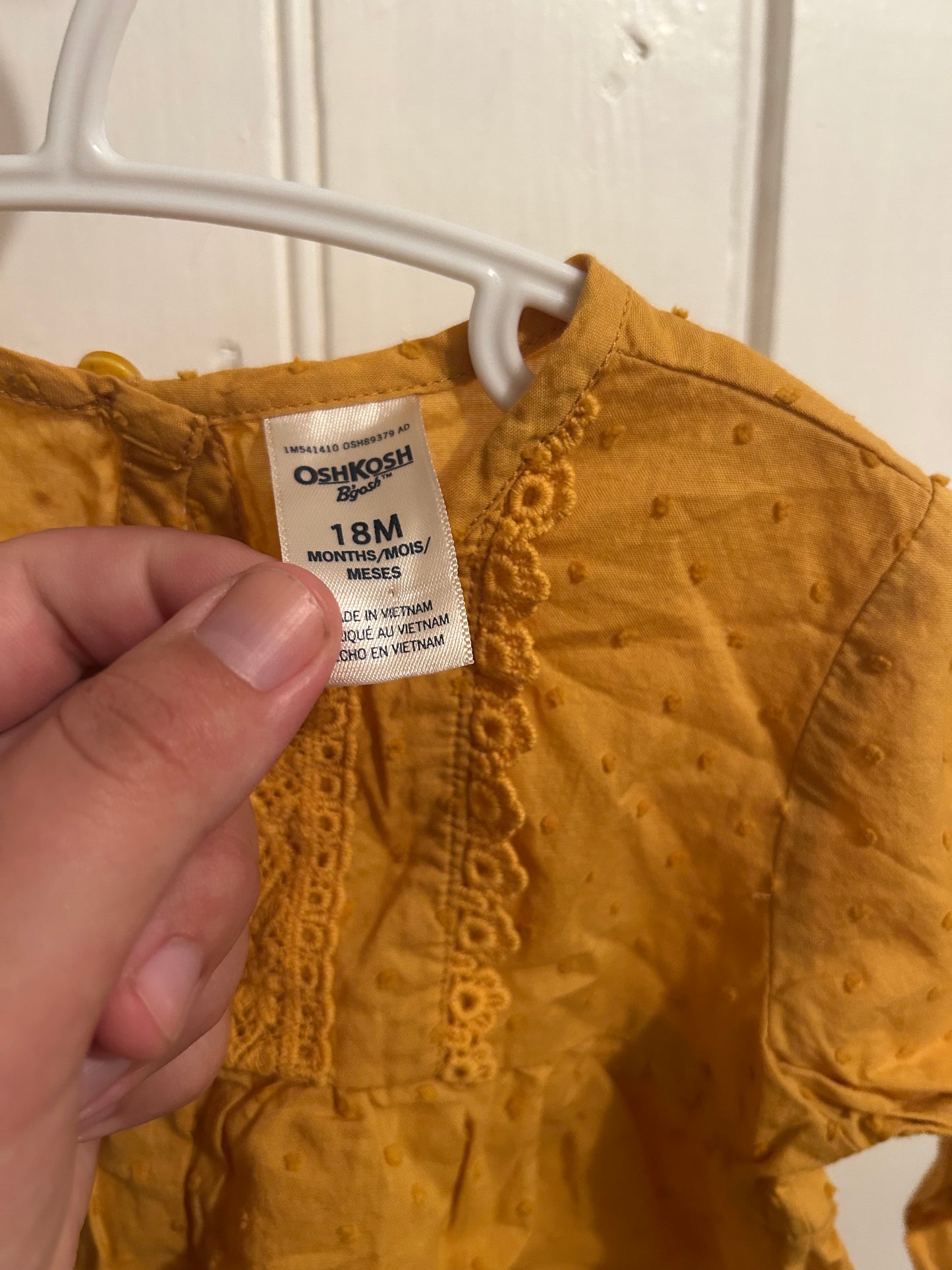 Oshkosh 18m yellow polka dot blouse