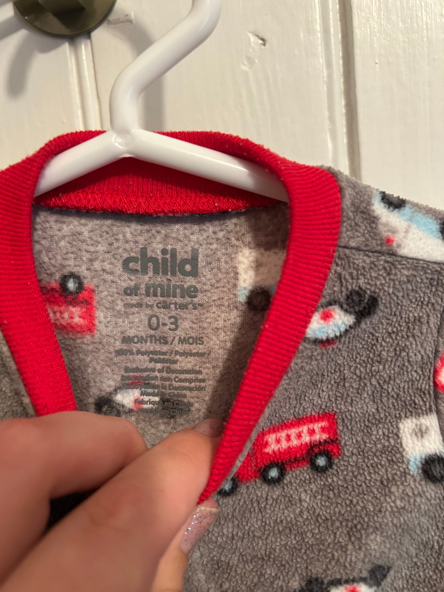 Carters 0/3m first responders fleece sleeper