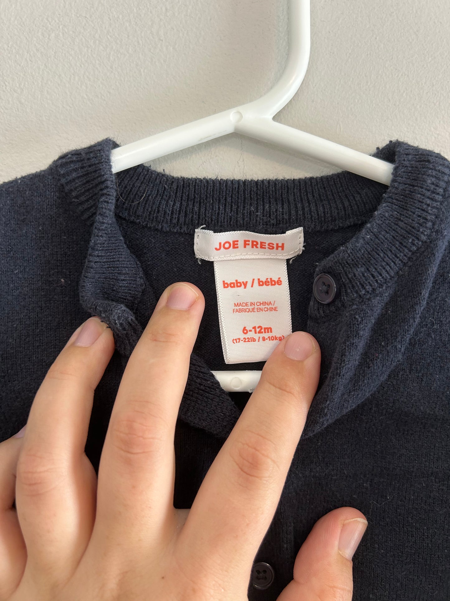 Joe fresh 6/12m black cardigan