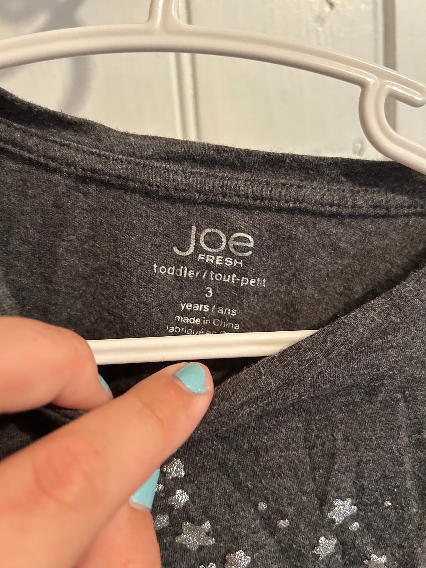 Joe fresh 3t grey star long sleeve top