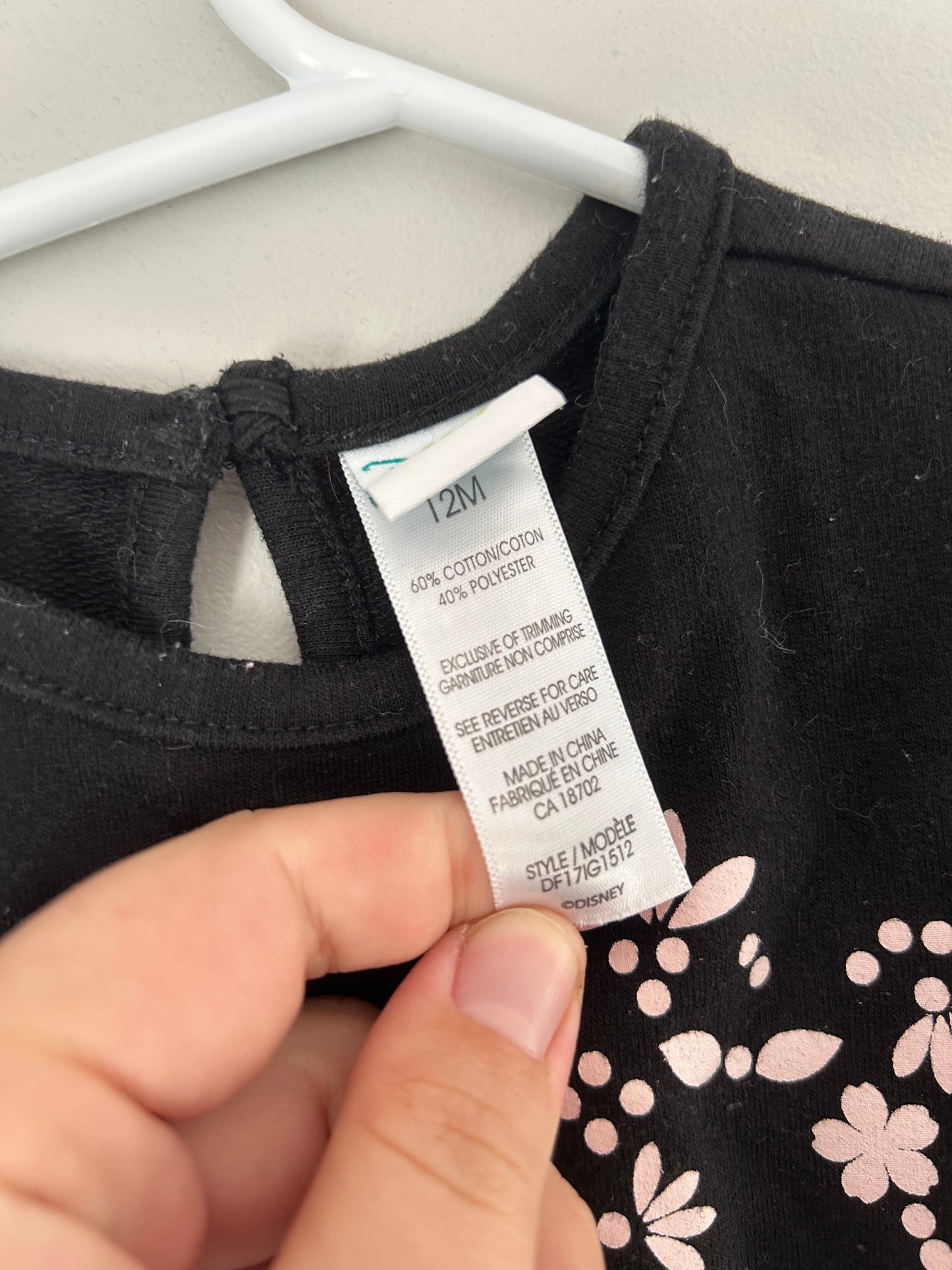 Disney 12m black Minnie long sleeve shirt