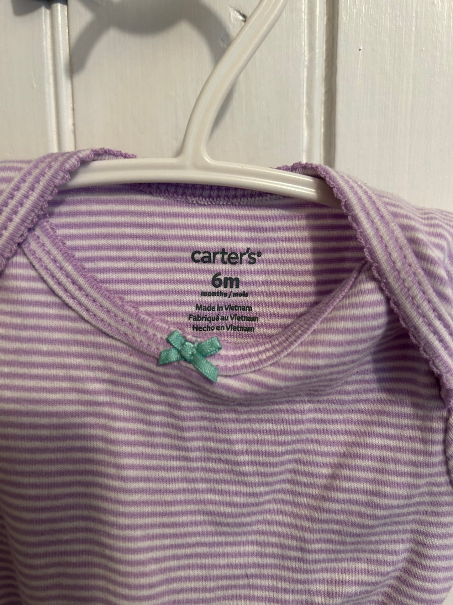 Carters 6m purple striped lamb top