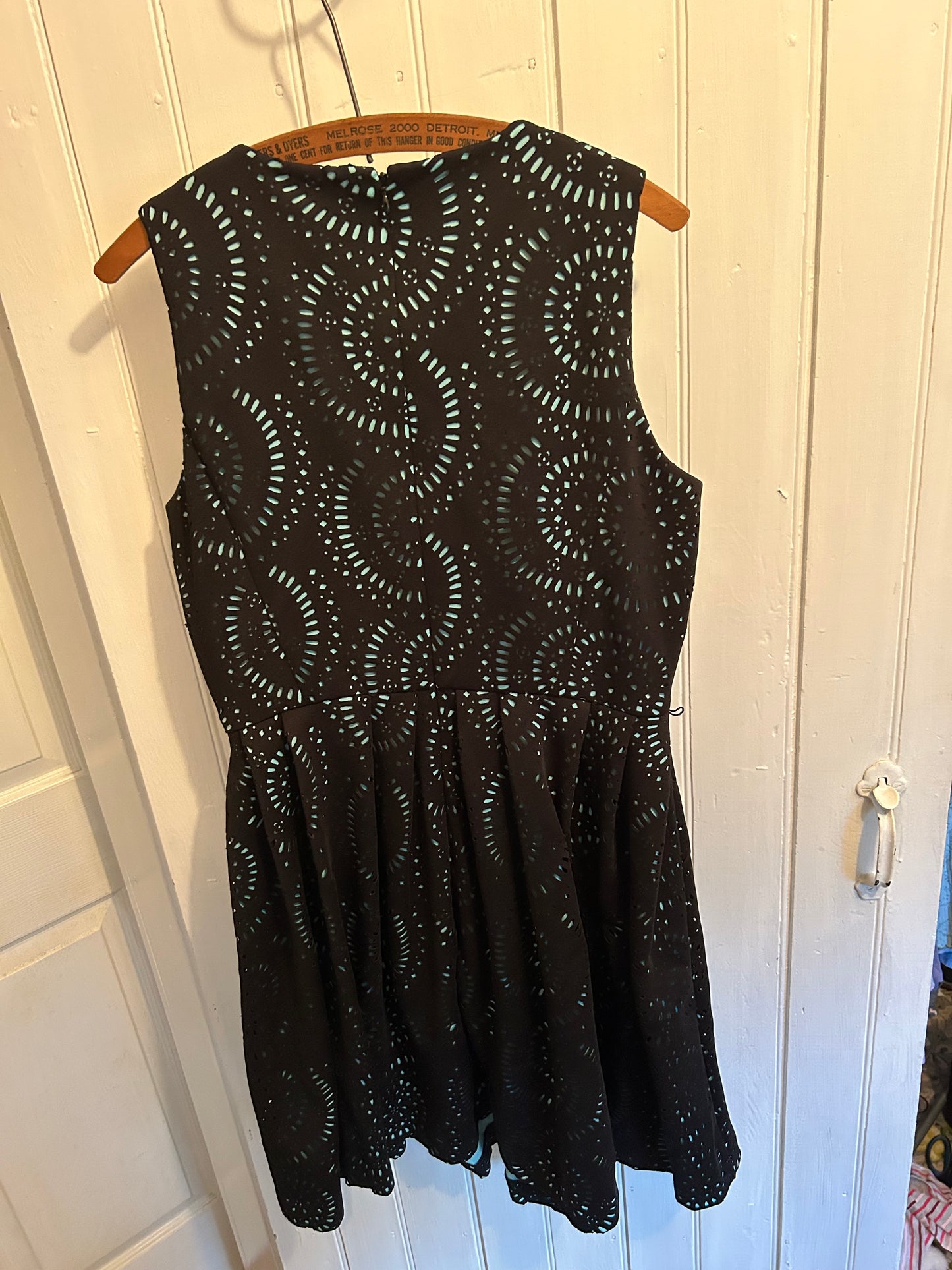 Calvin Klein 12 black & teal lace dress