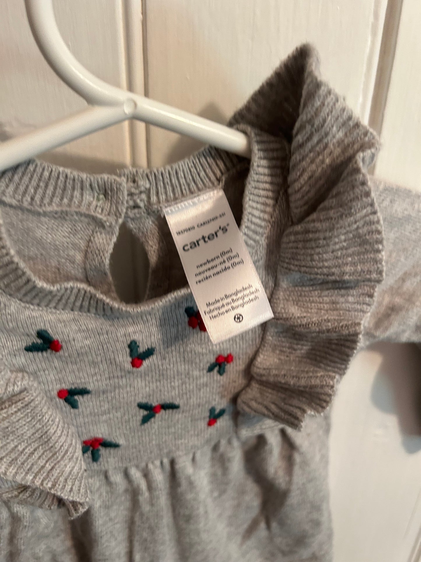 Carters newborn grey floral romper