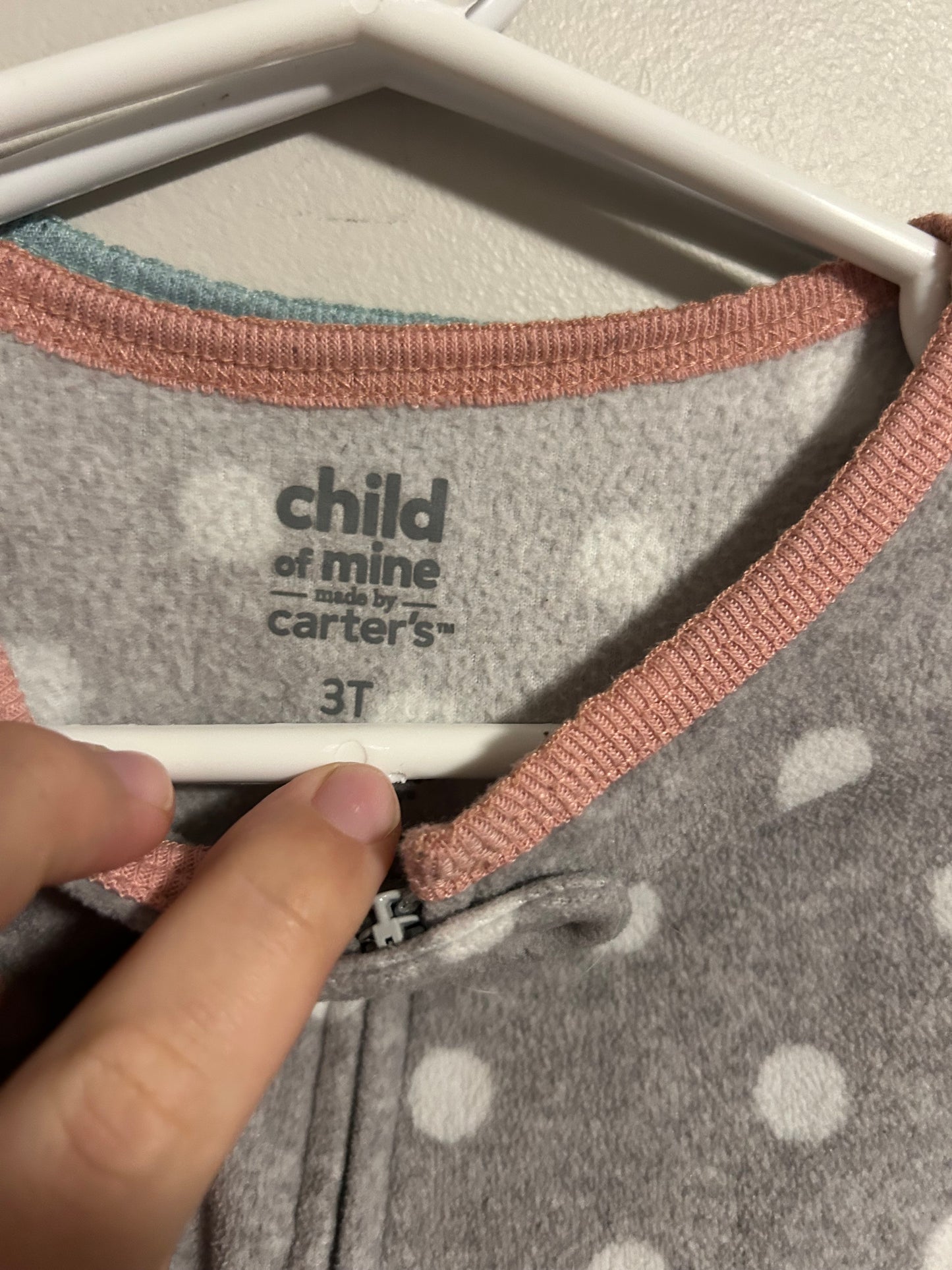 Carters 3t blue & grey polar bear sleeper set