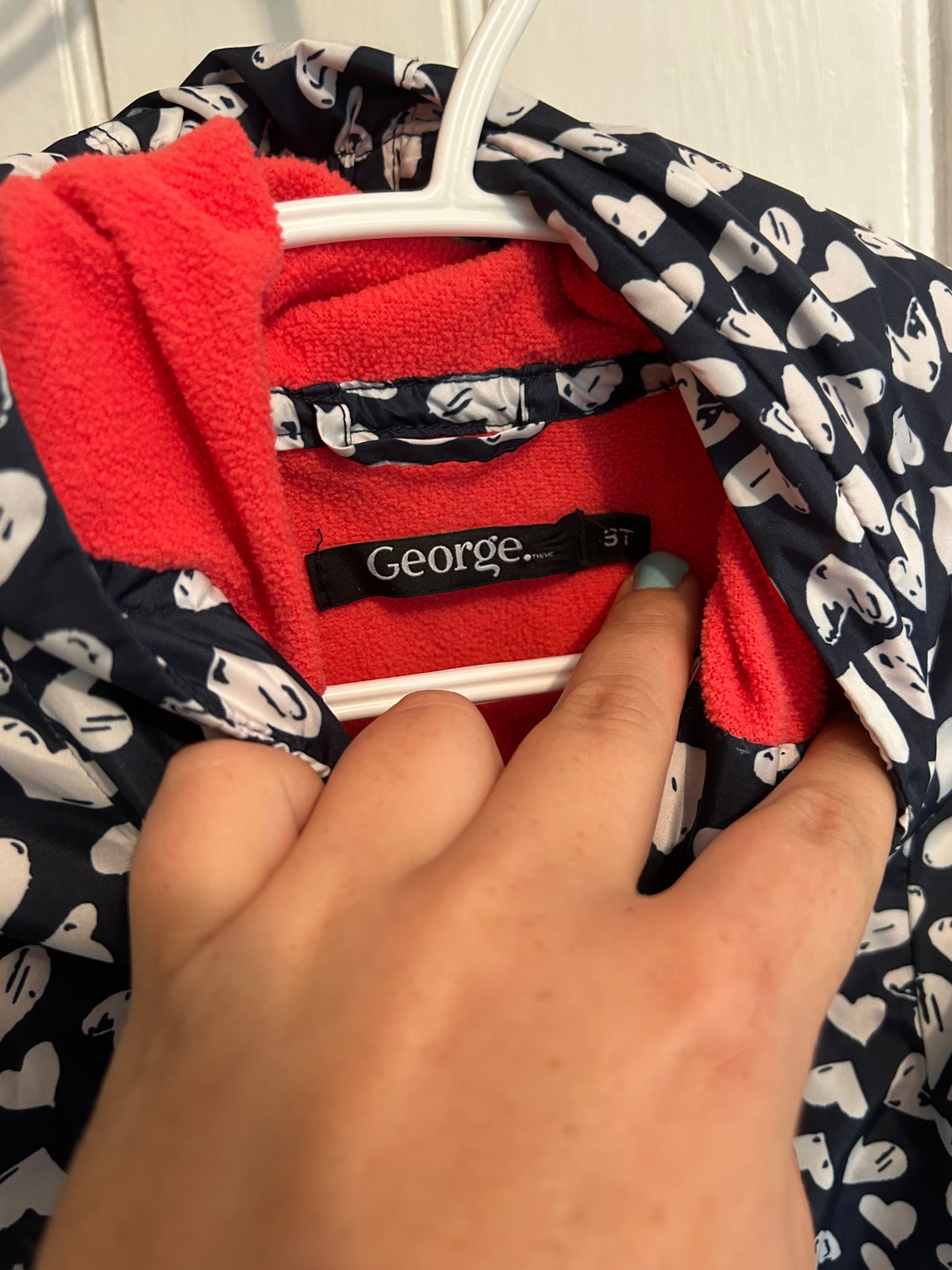 George 3t navy heart fleece lined jacket