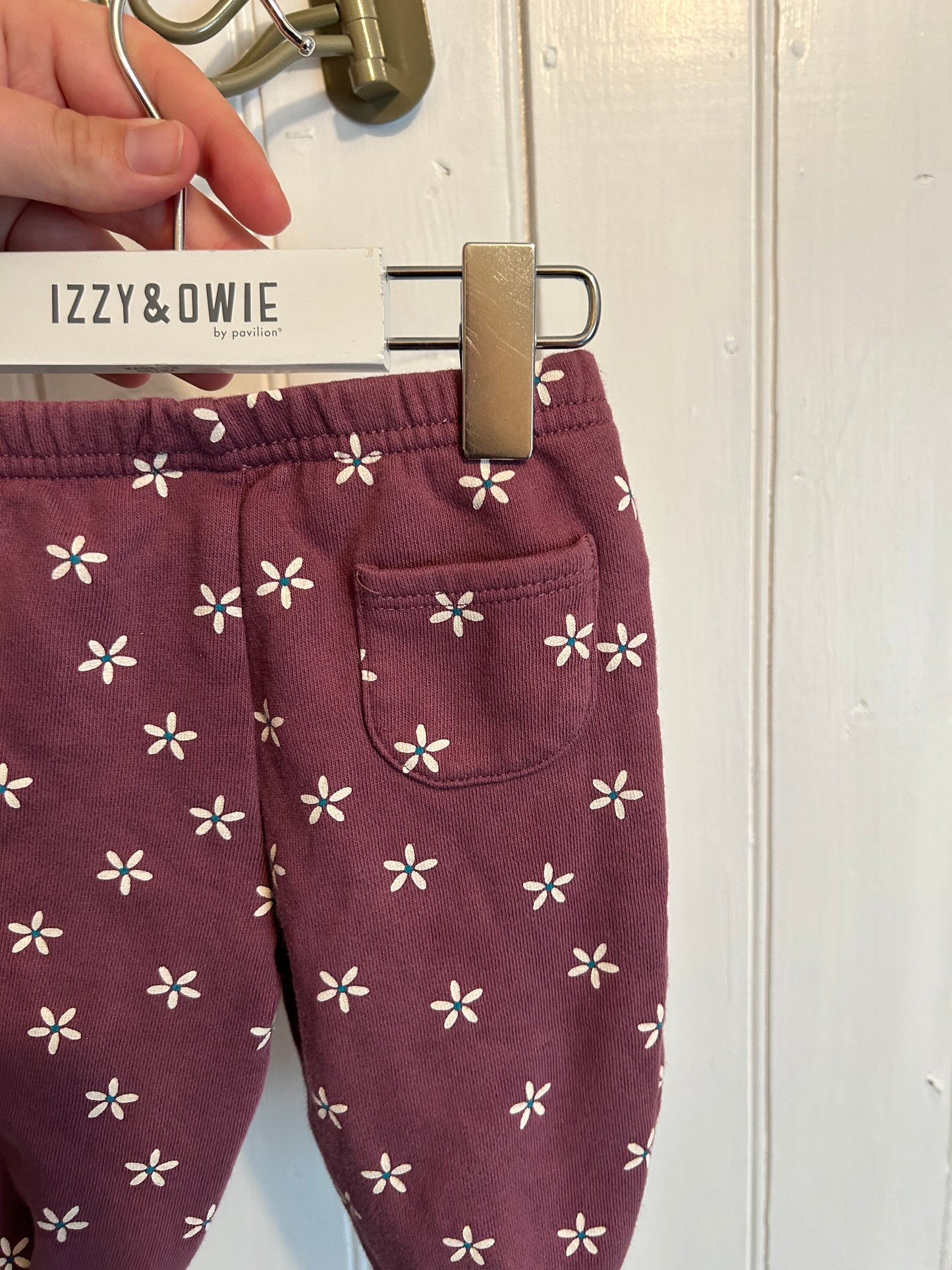 Carters 6m purple floral joggers