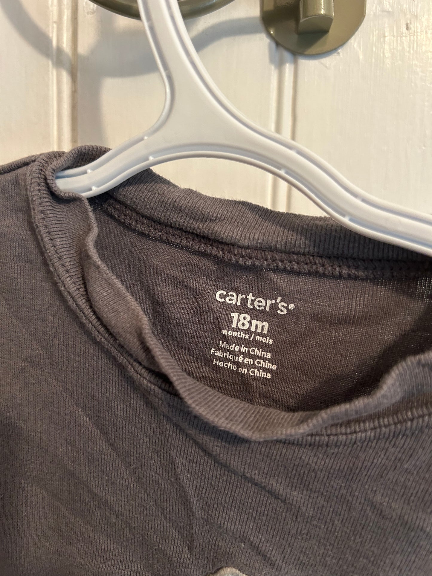 Carters 18m grey camo Dino tshirt