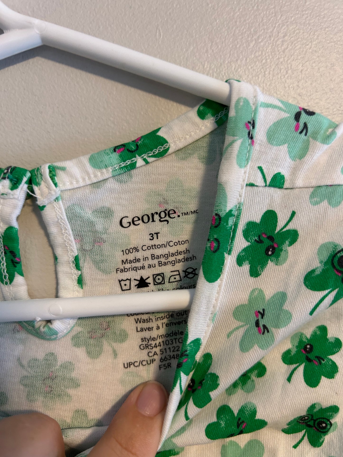 George 3t green clover dress