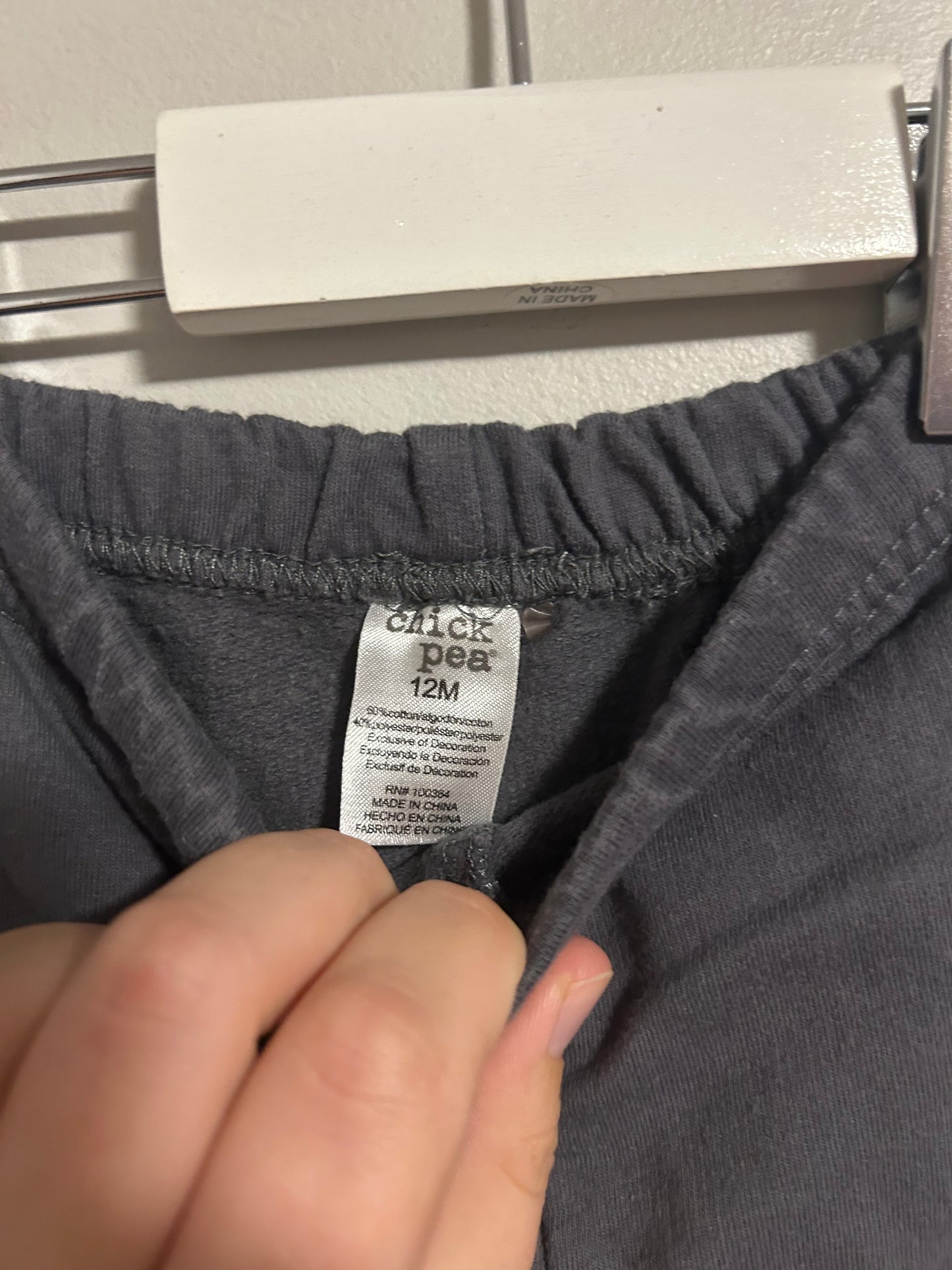 Chick pea 12m grey joggers