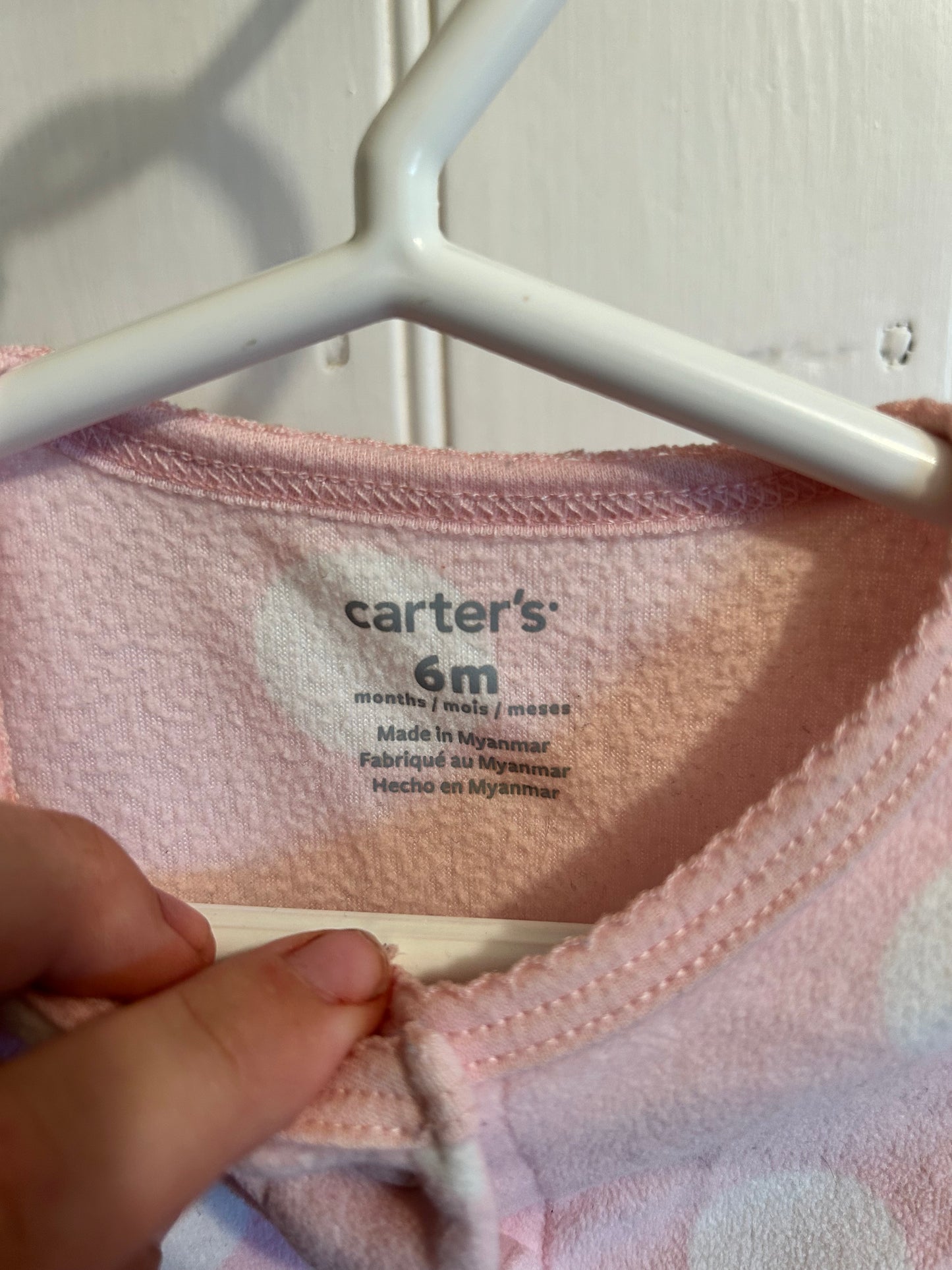 Carters 6m pink polka dot squirrel sleeper