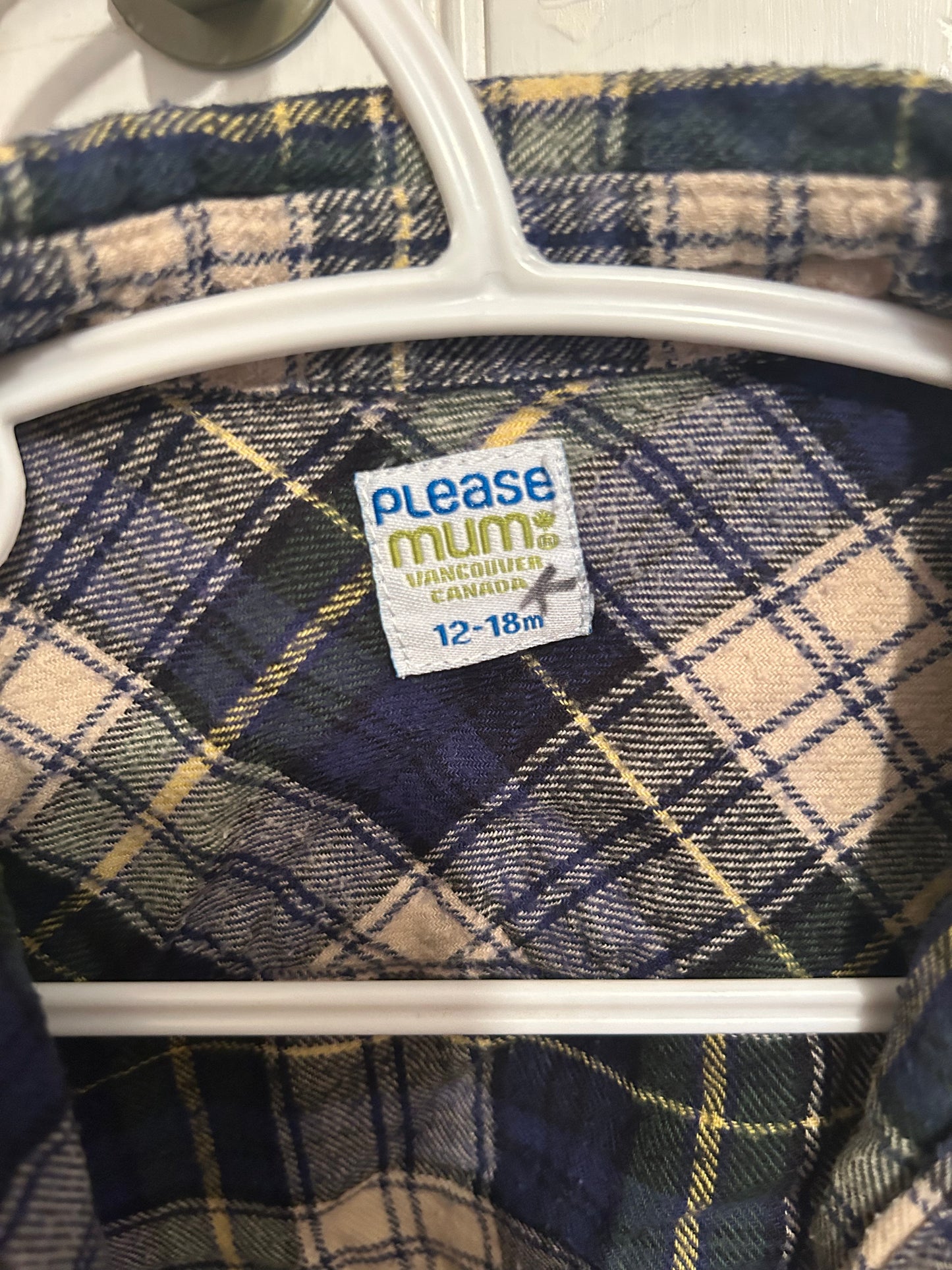 Please mum 12/18m blue flannel