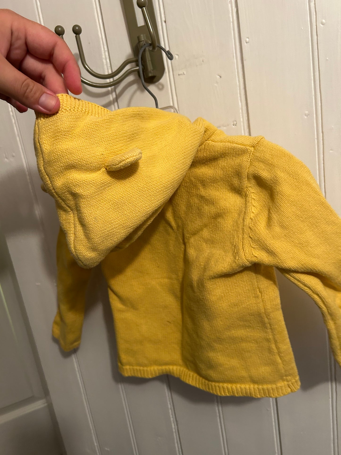 Pekkle 24m yellow knit bear cardigan