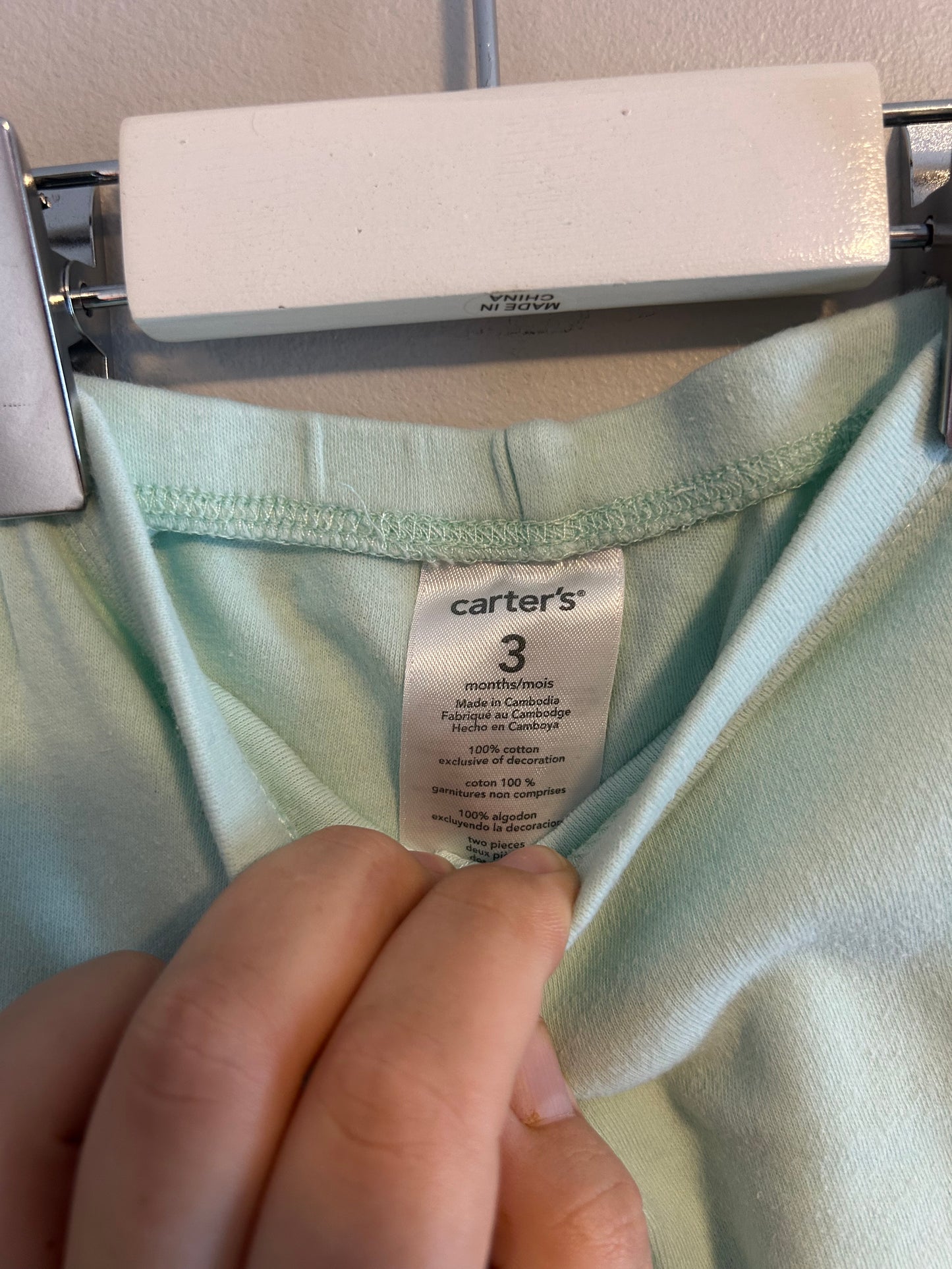 Carters 3m light blue ruffle hem pants