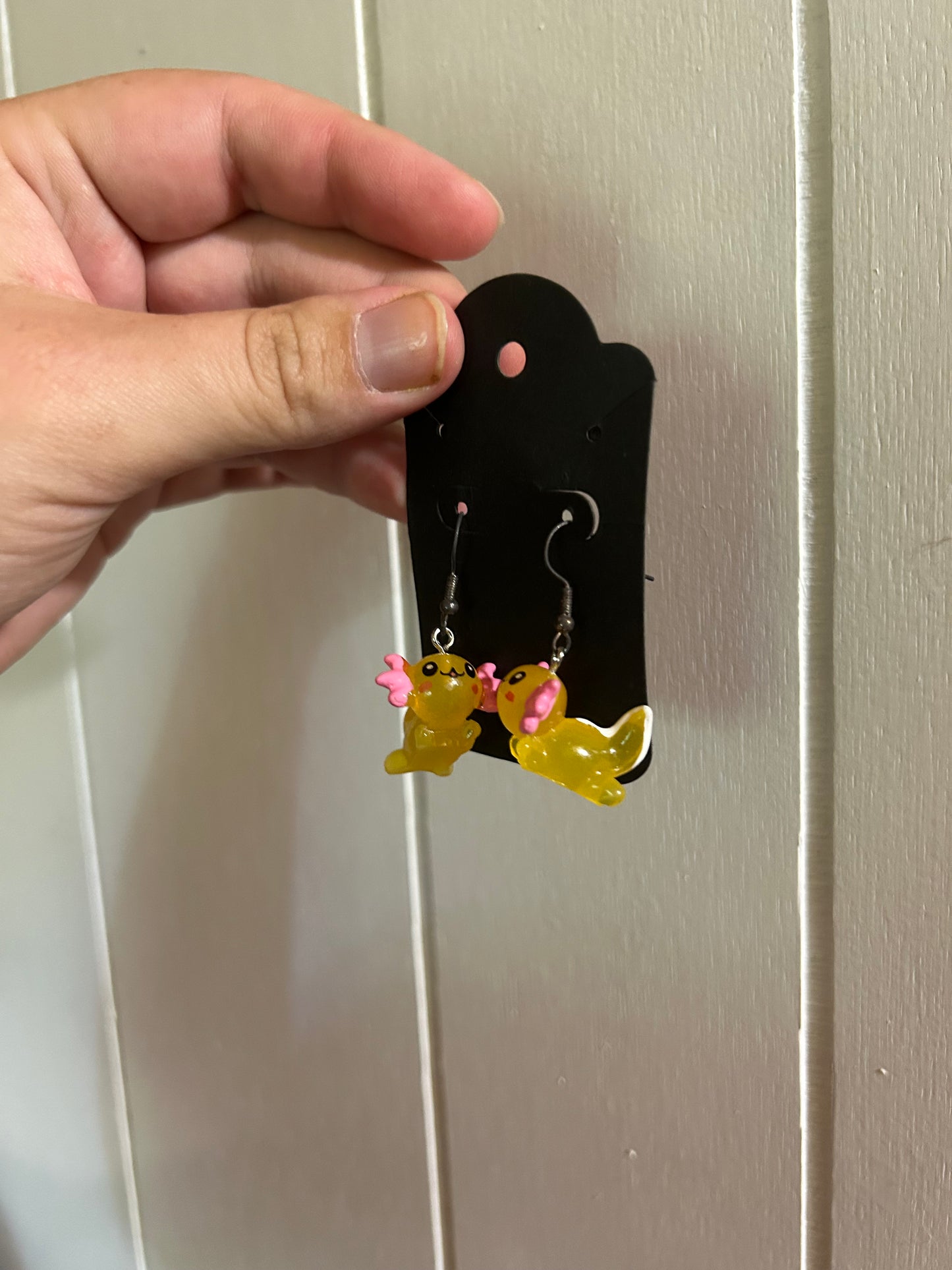 Yellow Oxolotl earrings
