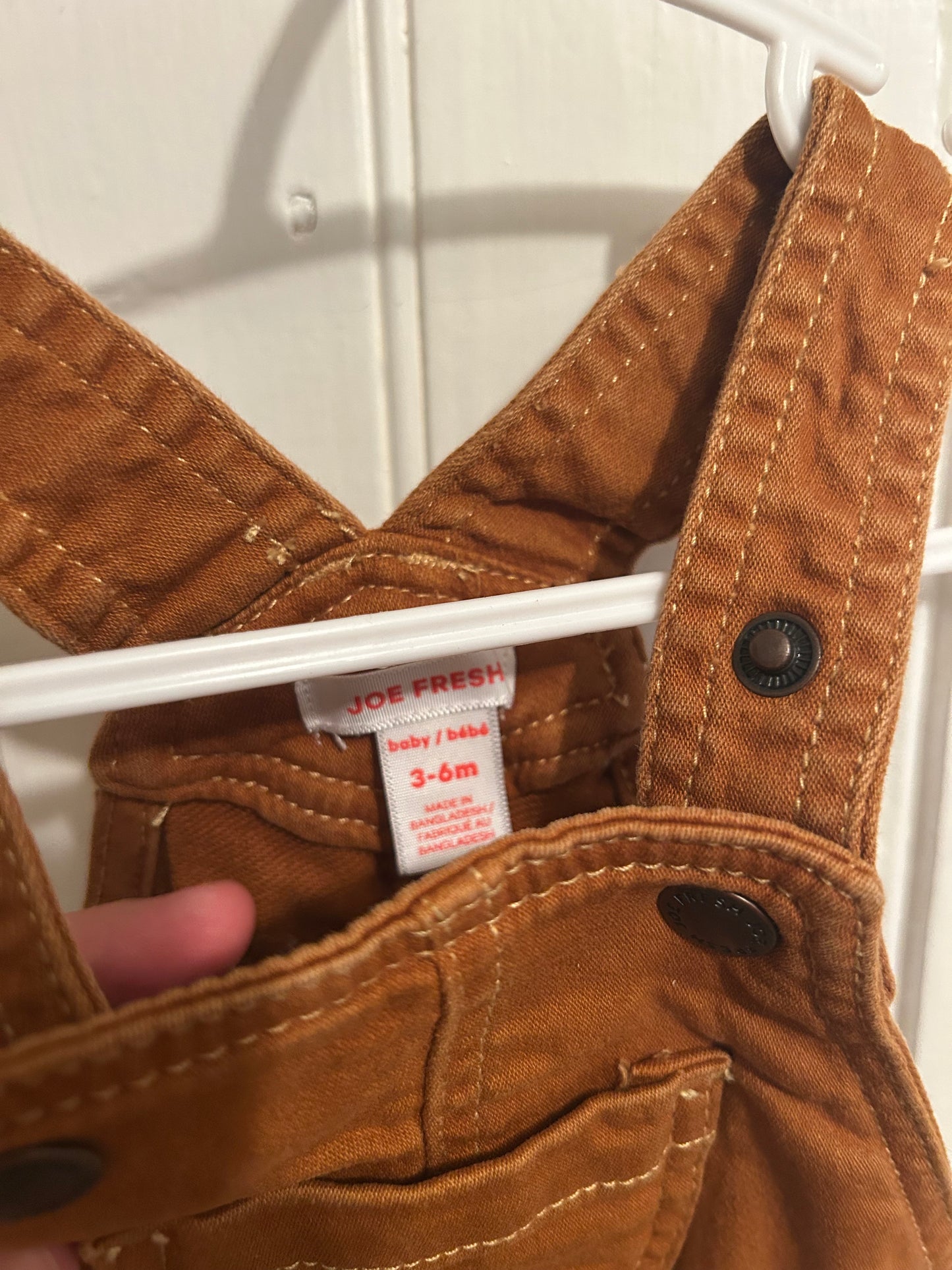 Joe fresh 3/6m brown overalls