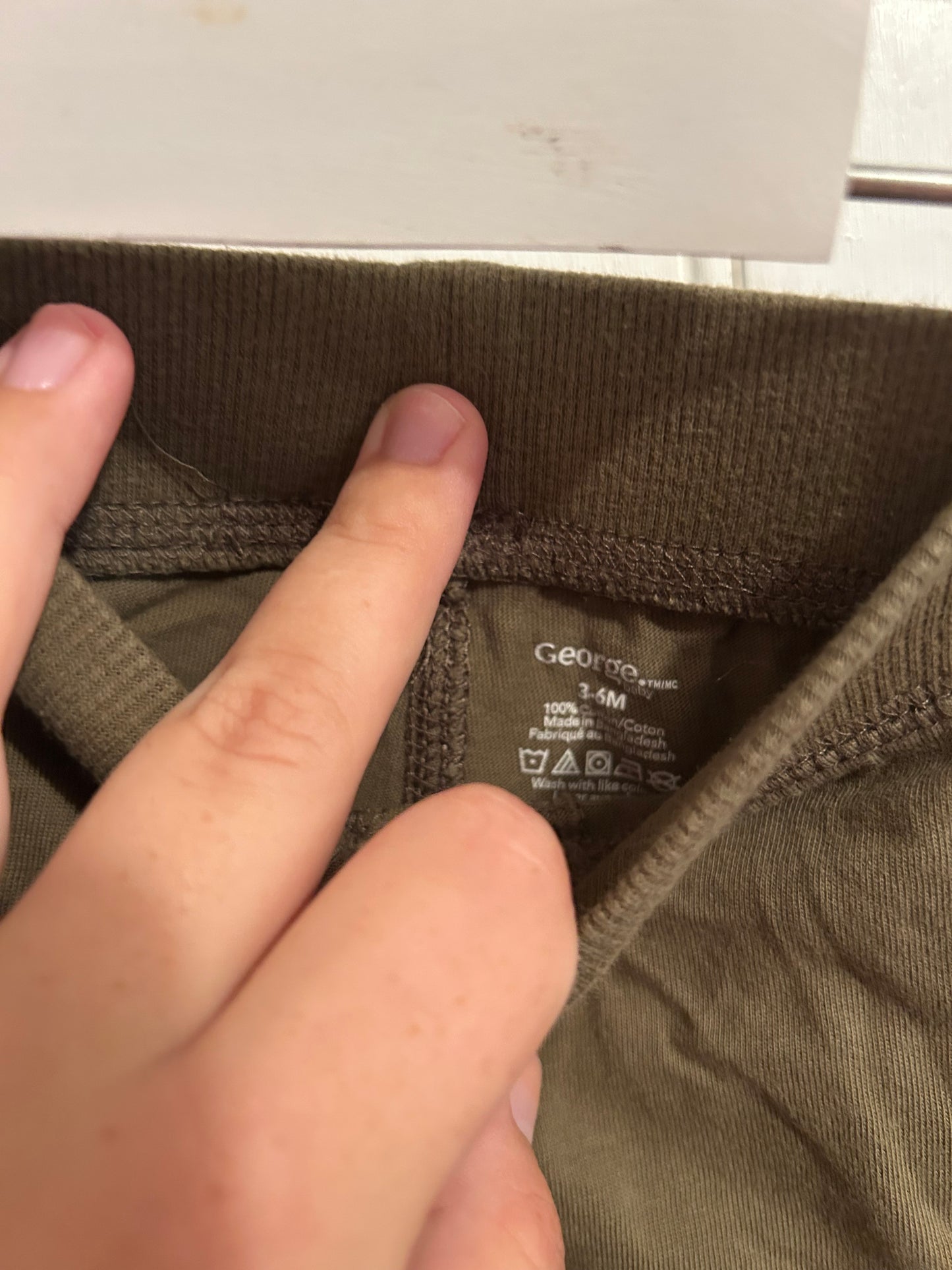 George 3/6m green joggers