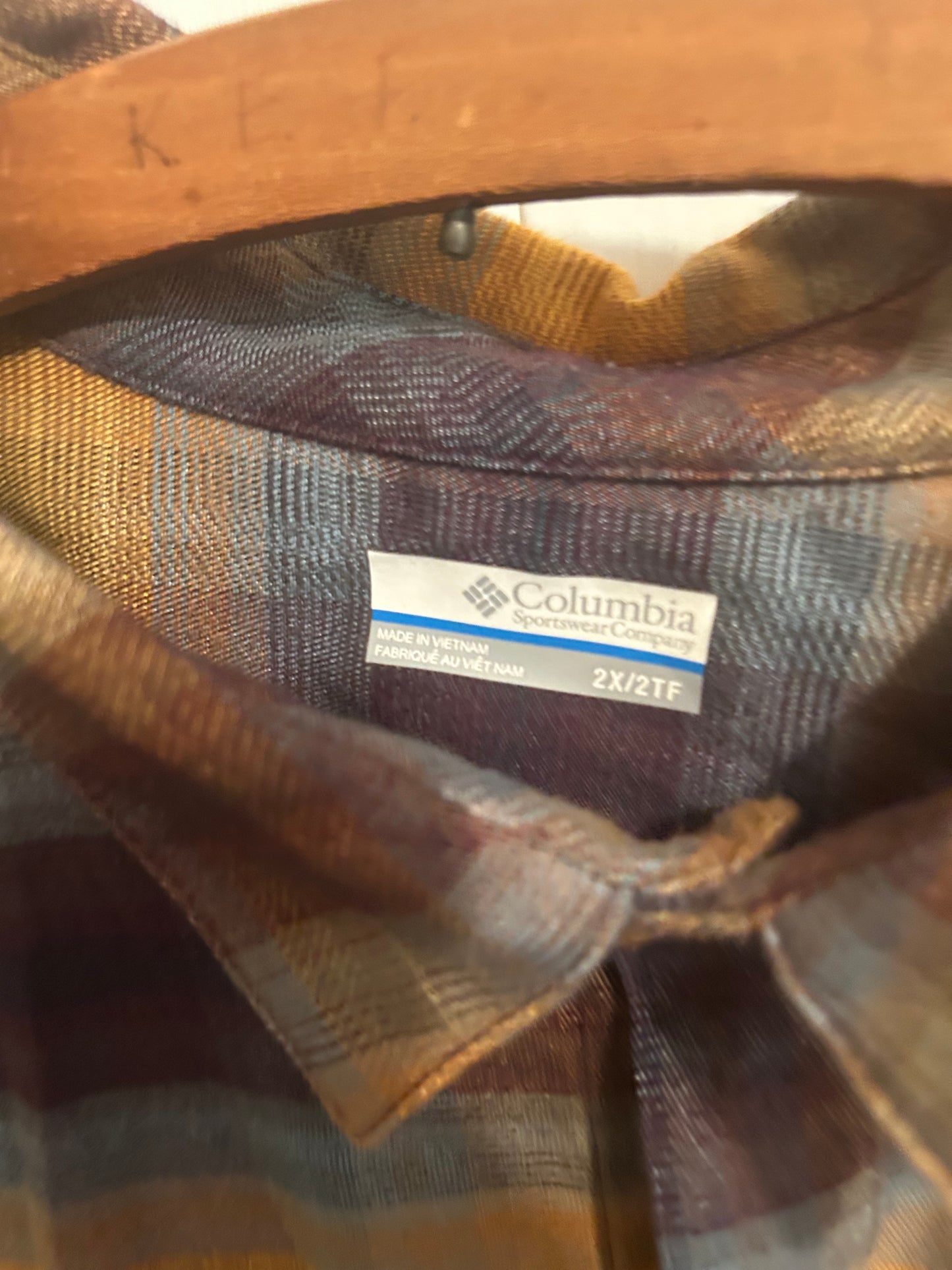 Columbia 2x orange & blue flannel