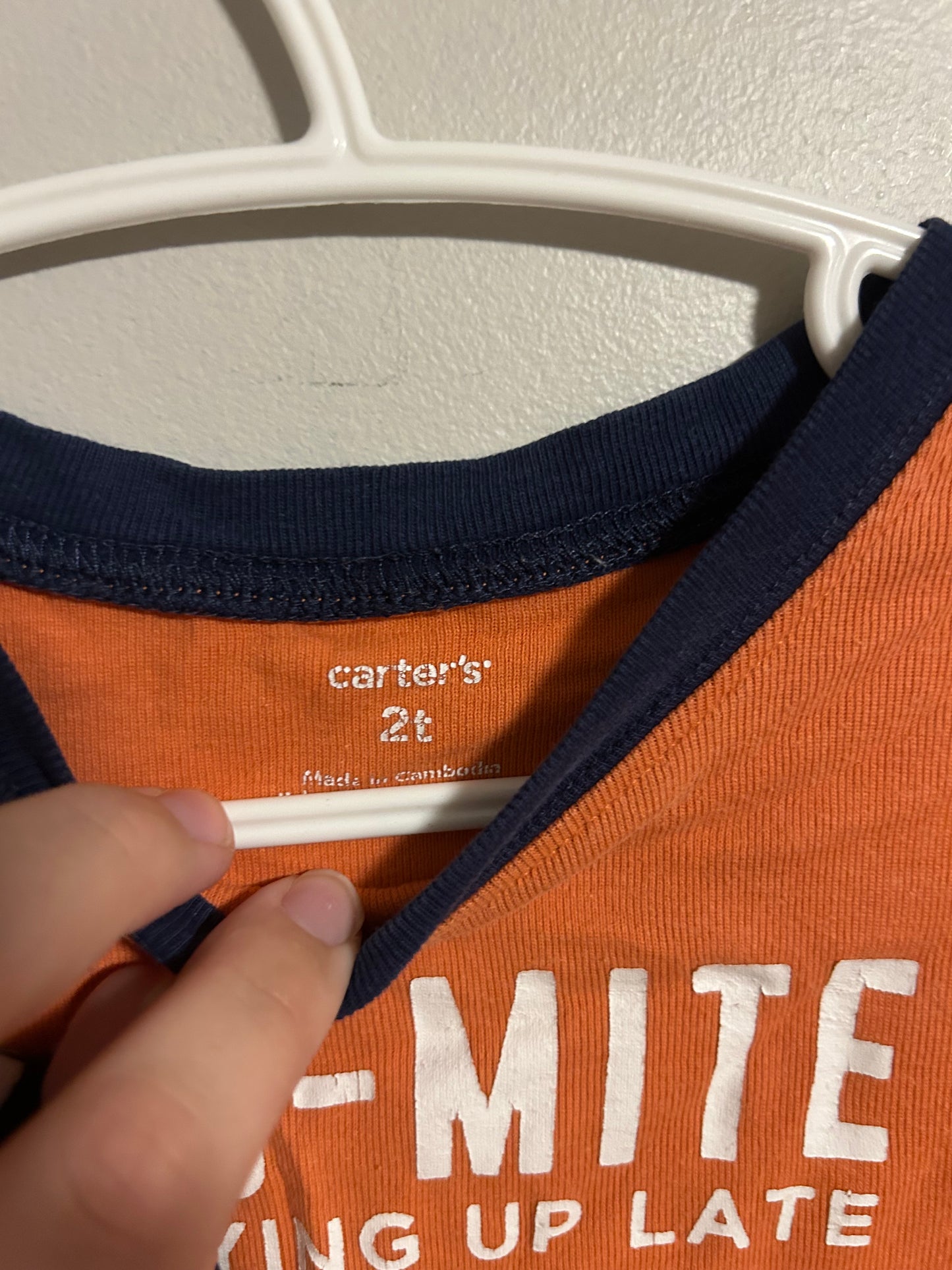 Carters 2t orange Dino 2pc sleep set