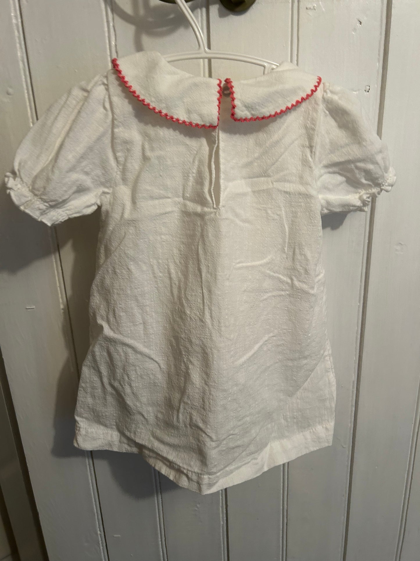 H&M 9/12m white with floral embroidered collar dress