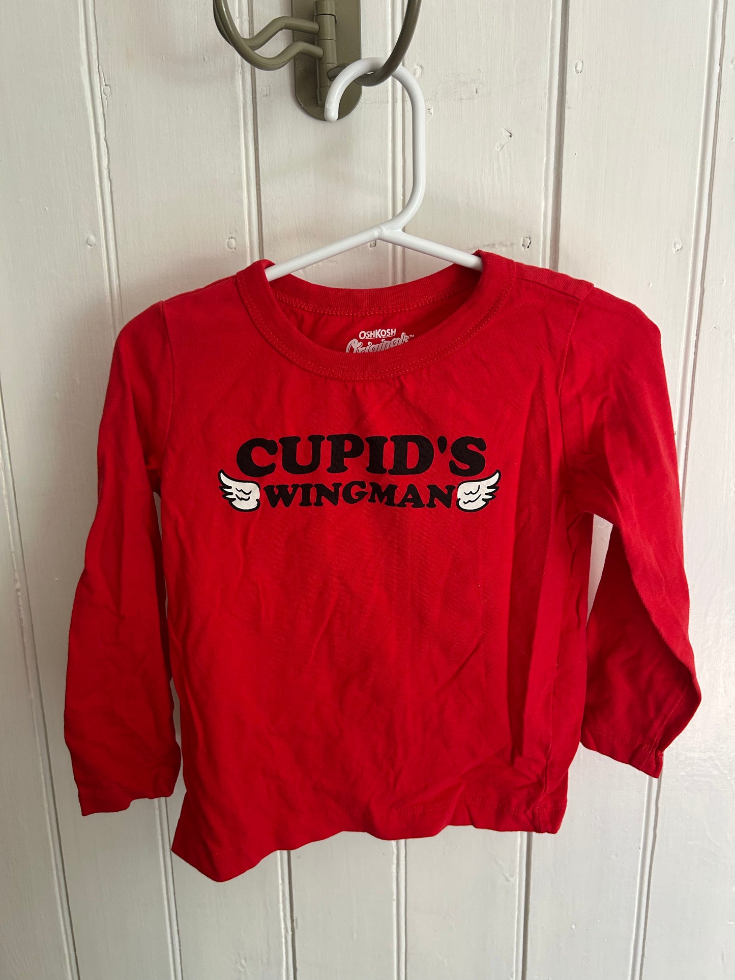 Oshkosh 18/24m red Cupids wingman top
