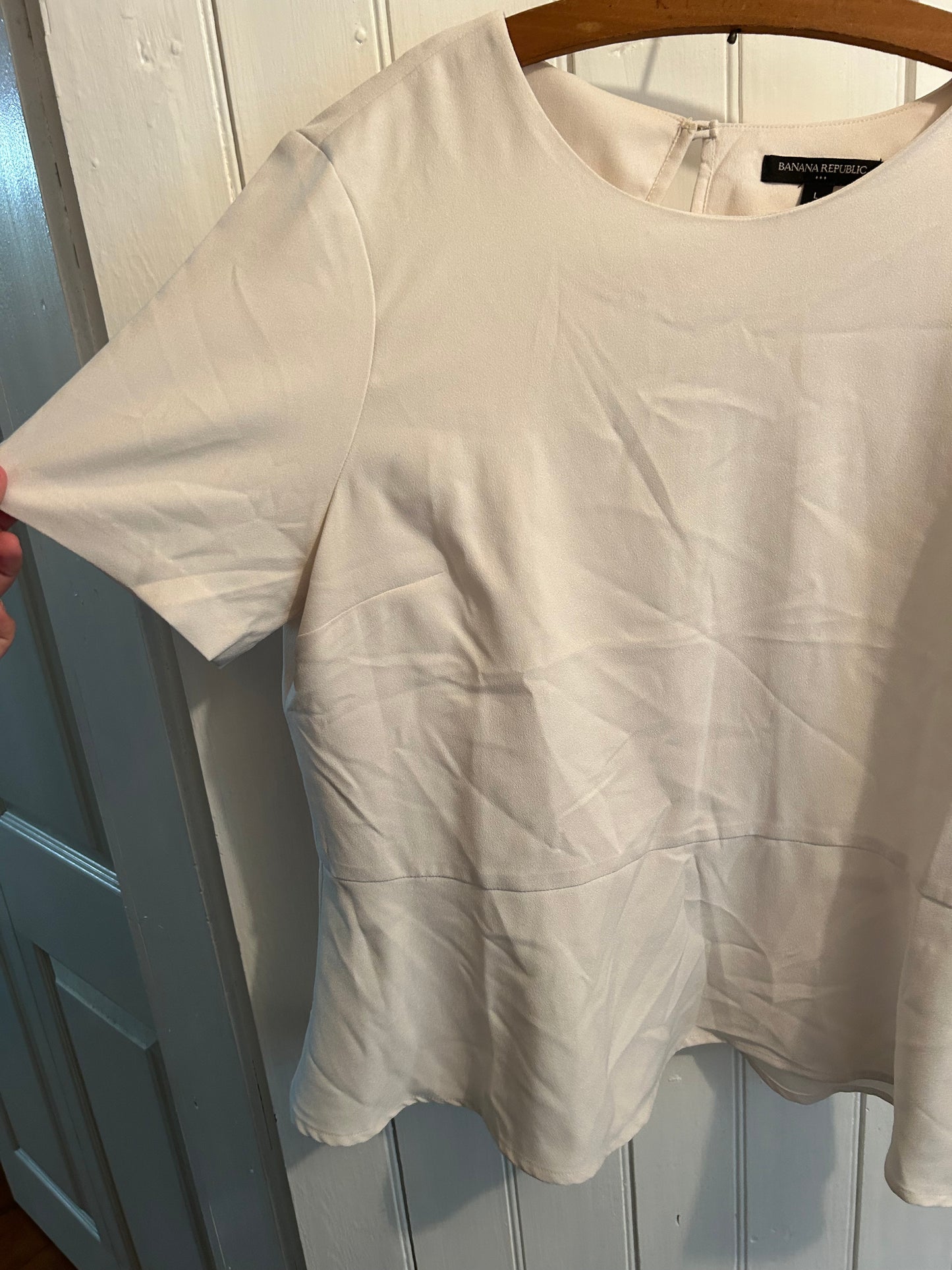 Banana Republic large white peplum top