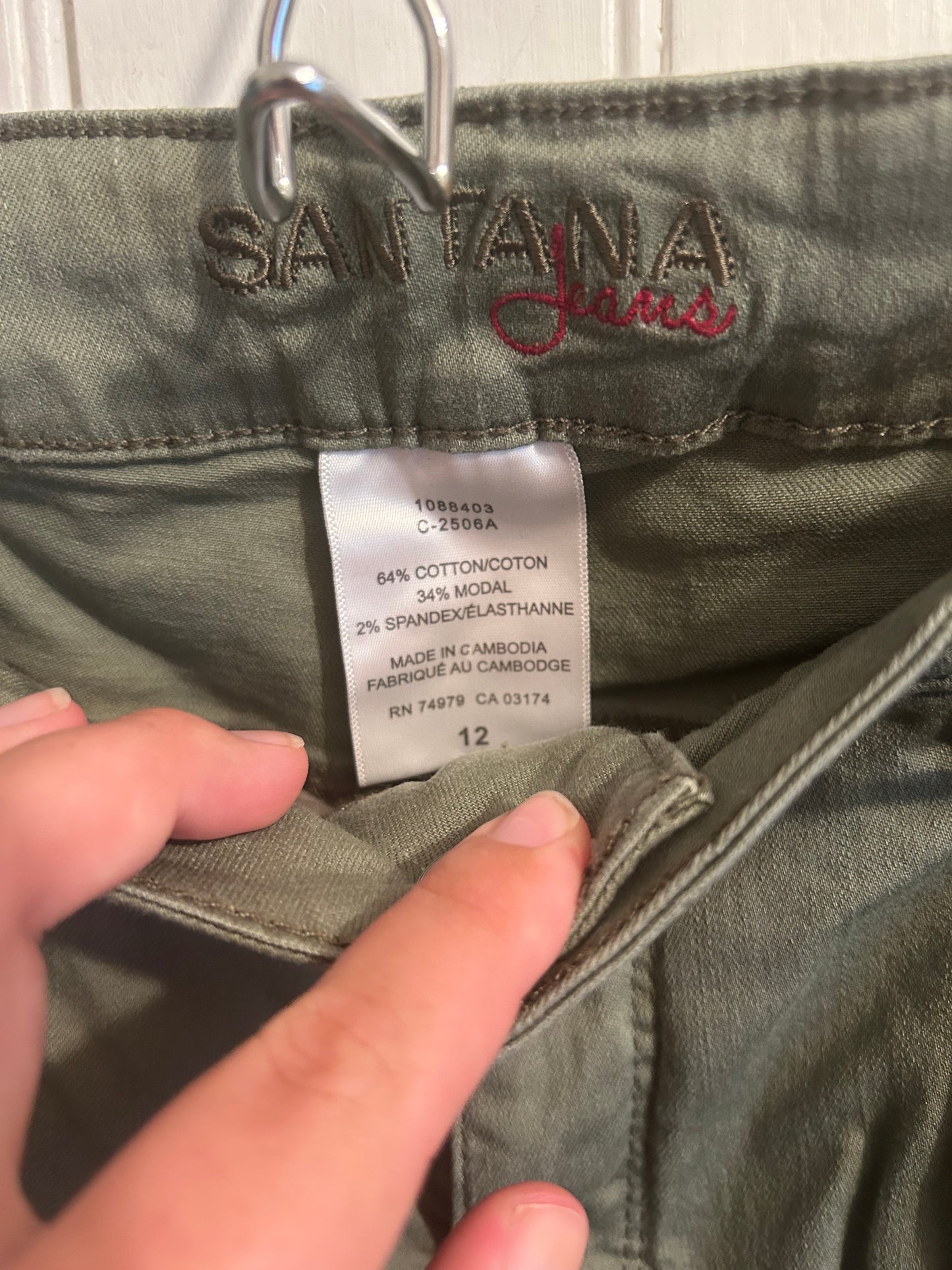 Santana 12 green denim capris
