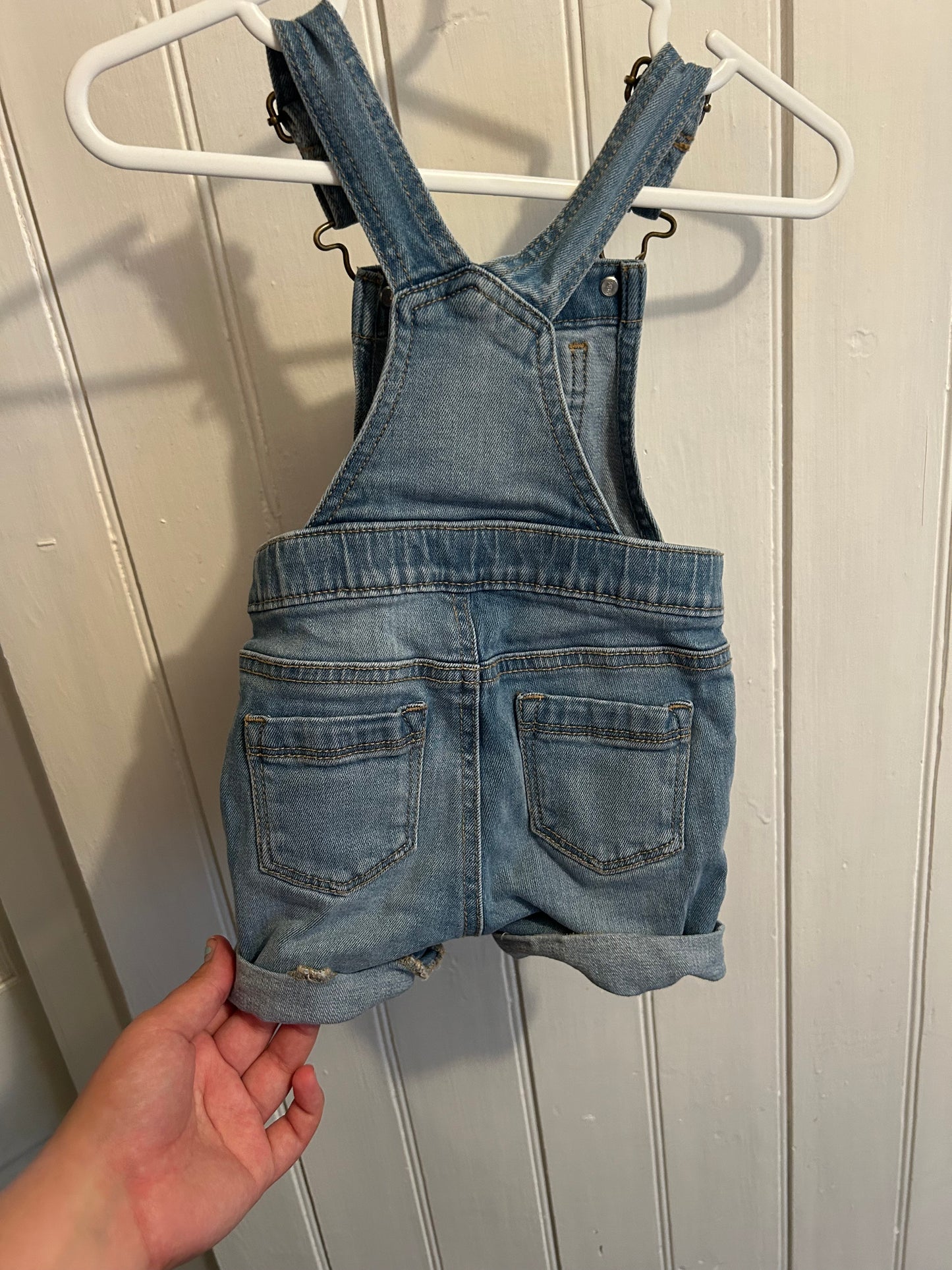 Old navy 12/18m light wash denim overalls