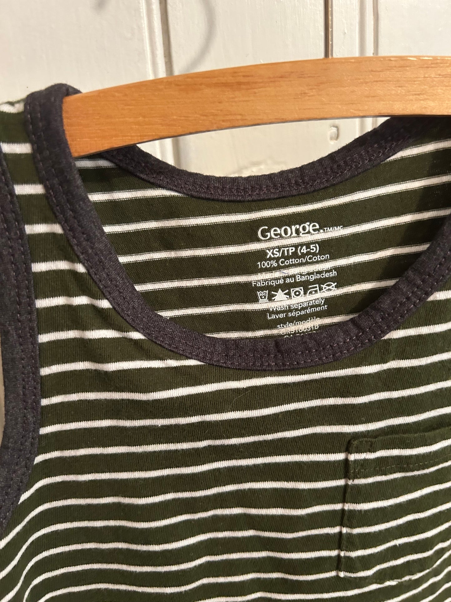George 4/5 green stripe tank top