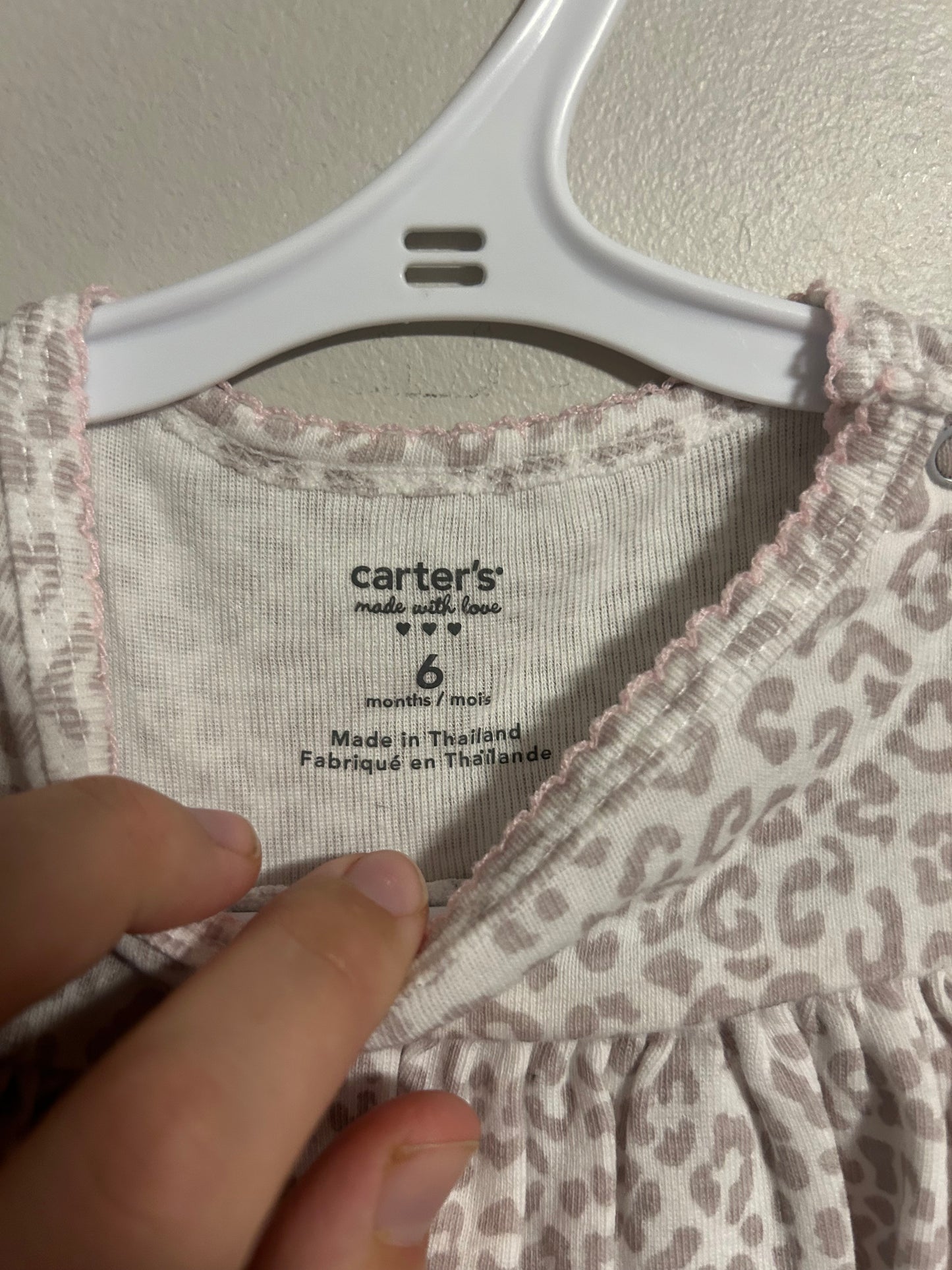 Carters 6m cheetah onesie dress