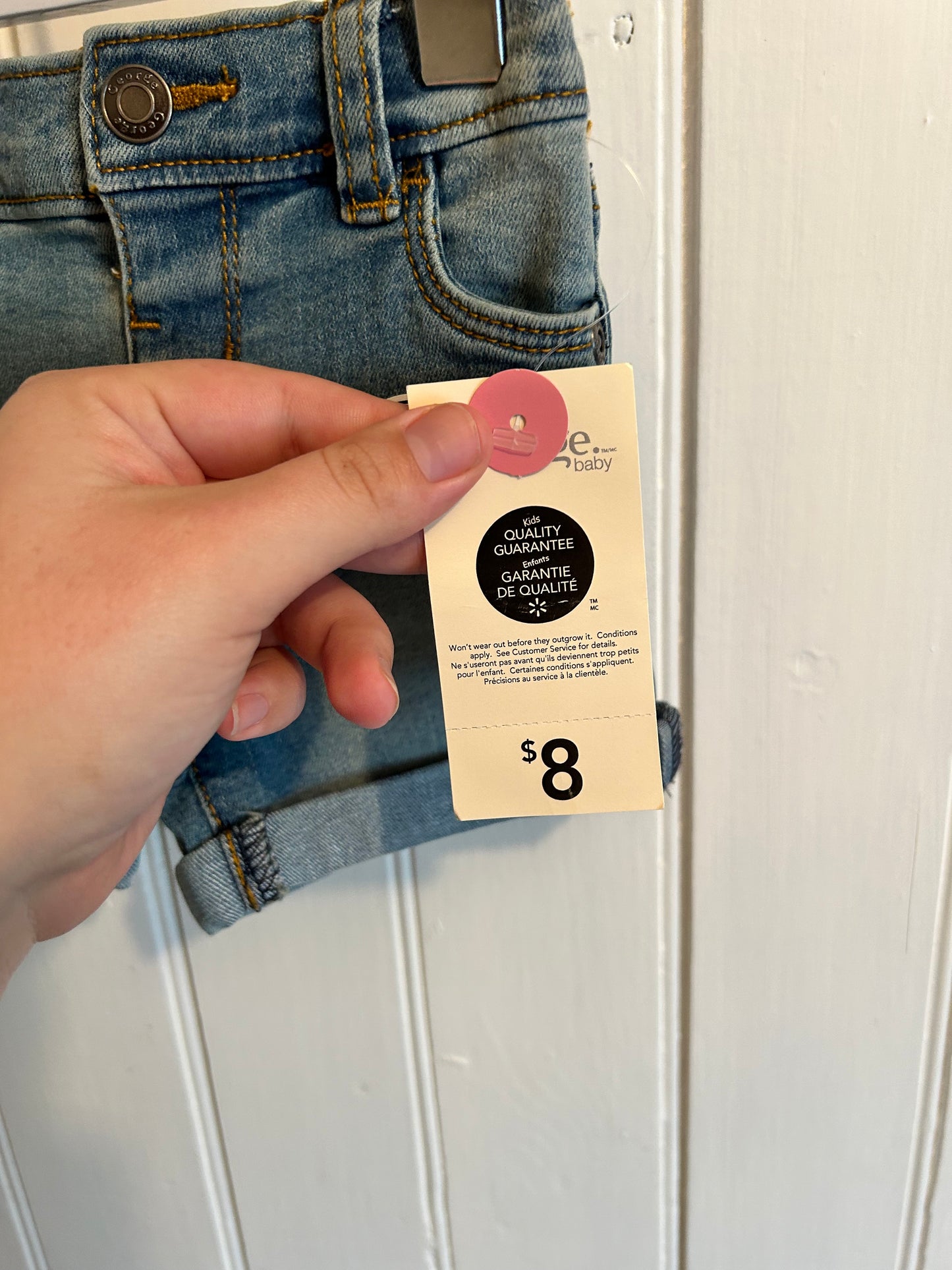 NEW George 3/6m light wash denim shorts