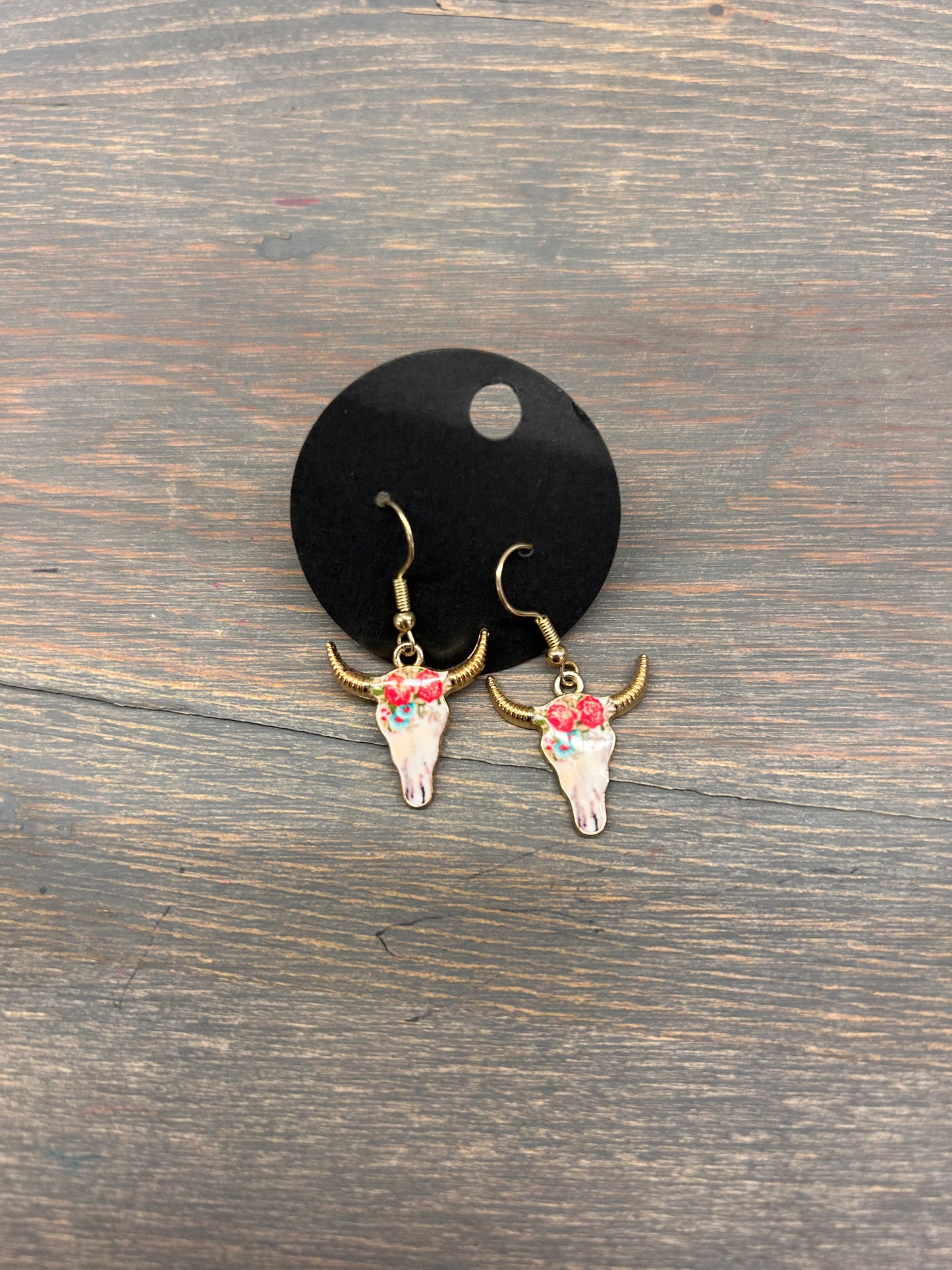 Rose skull earrings