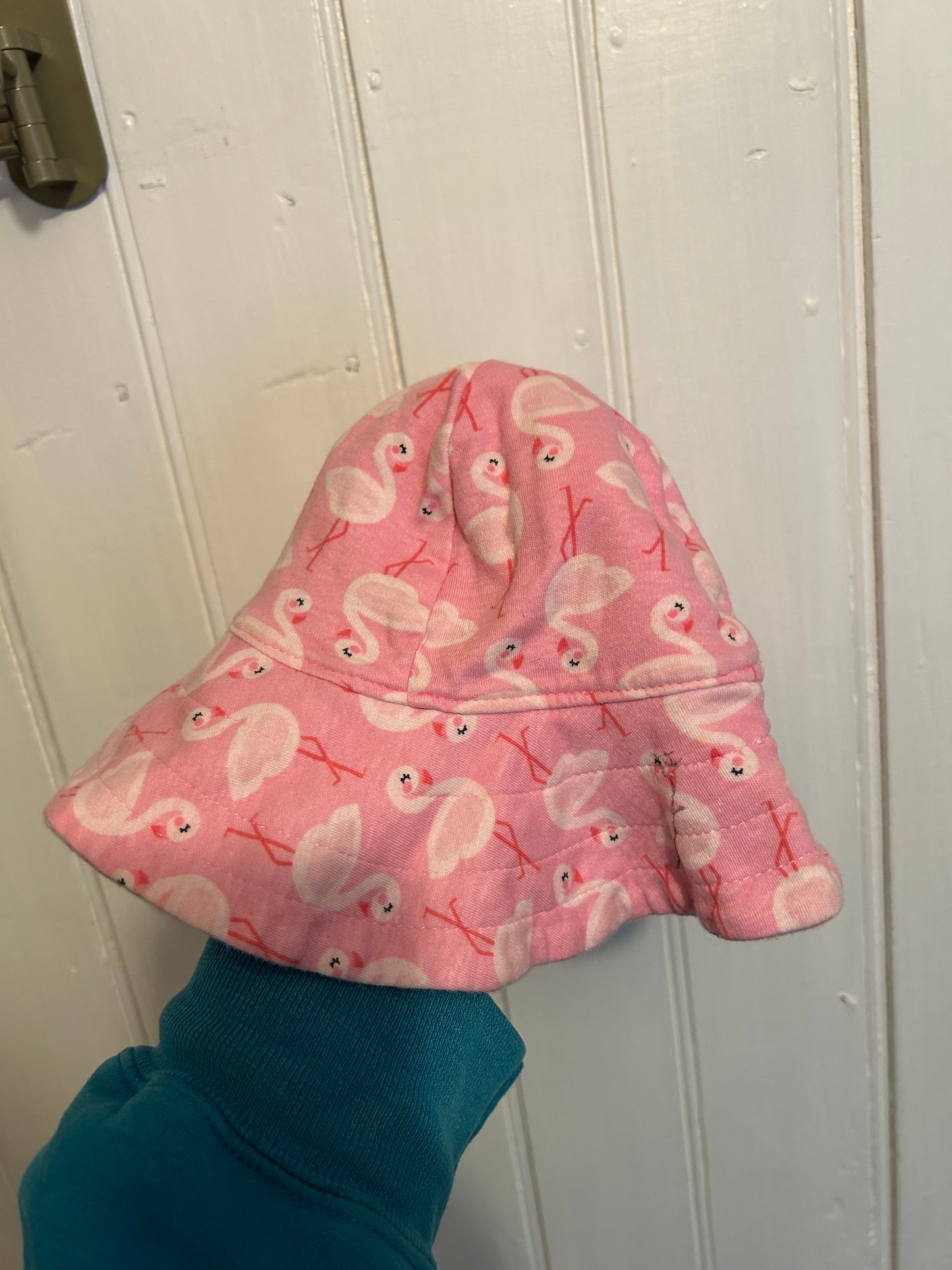 Pink striped flamingo hat
