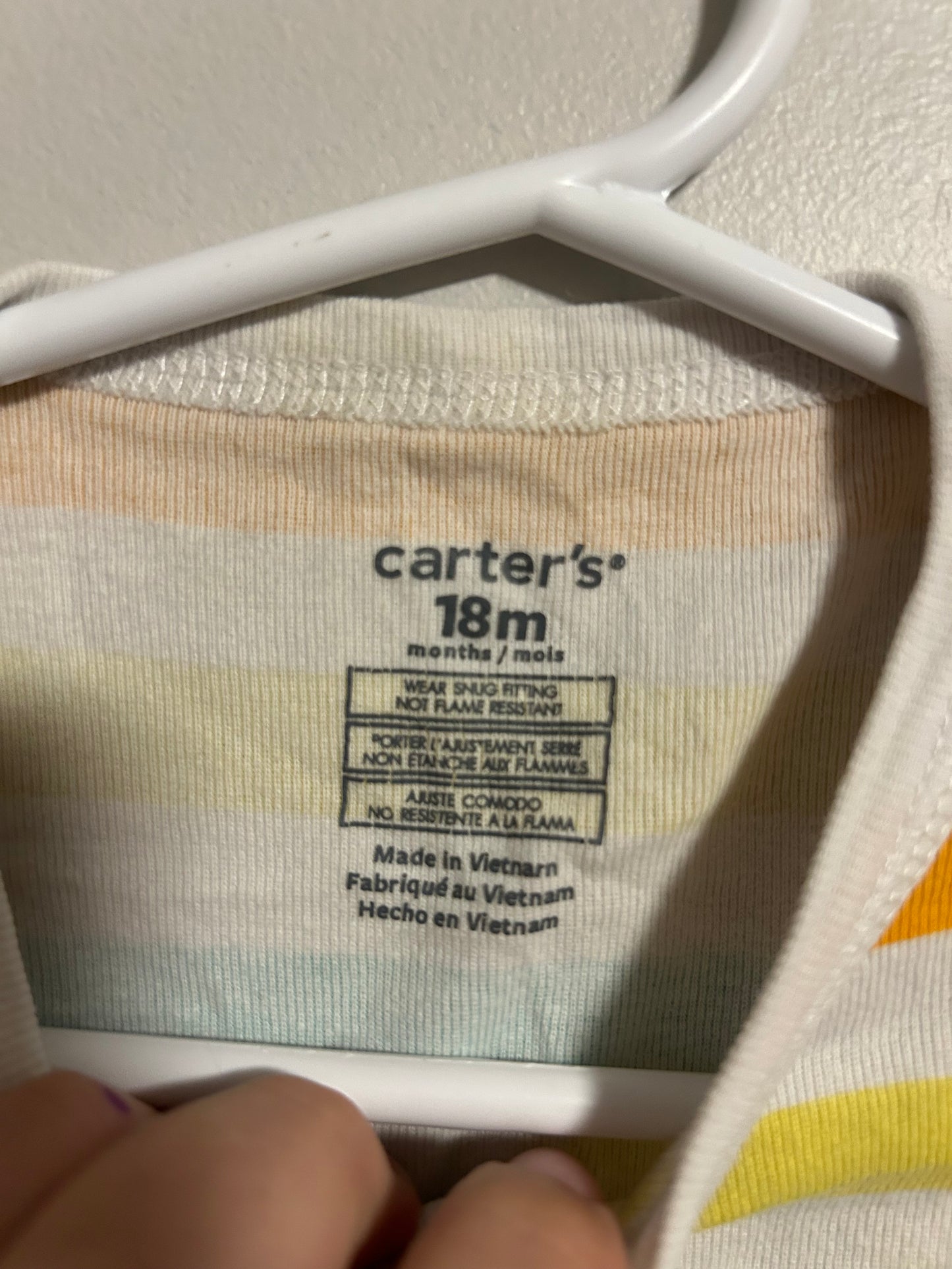 Carters 18m rainbow striped sleeper