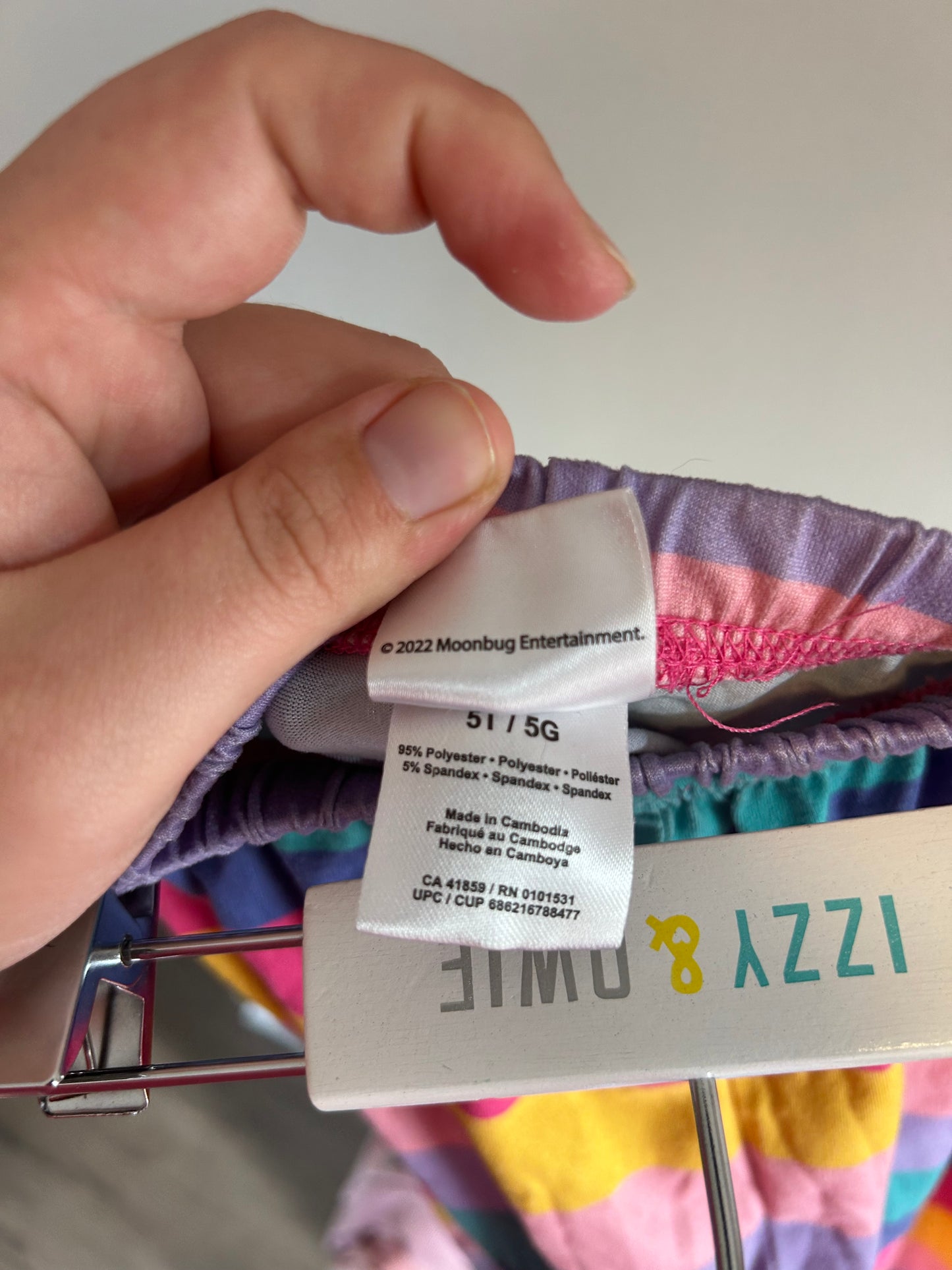 Cocomelon 5t rainbow 2pc sleep set