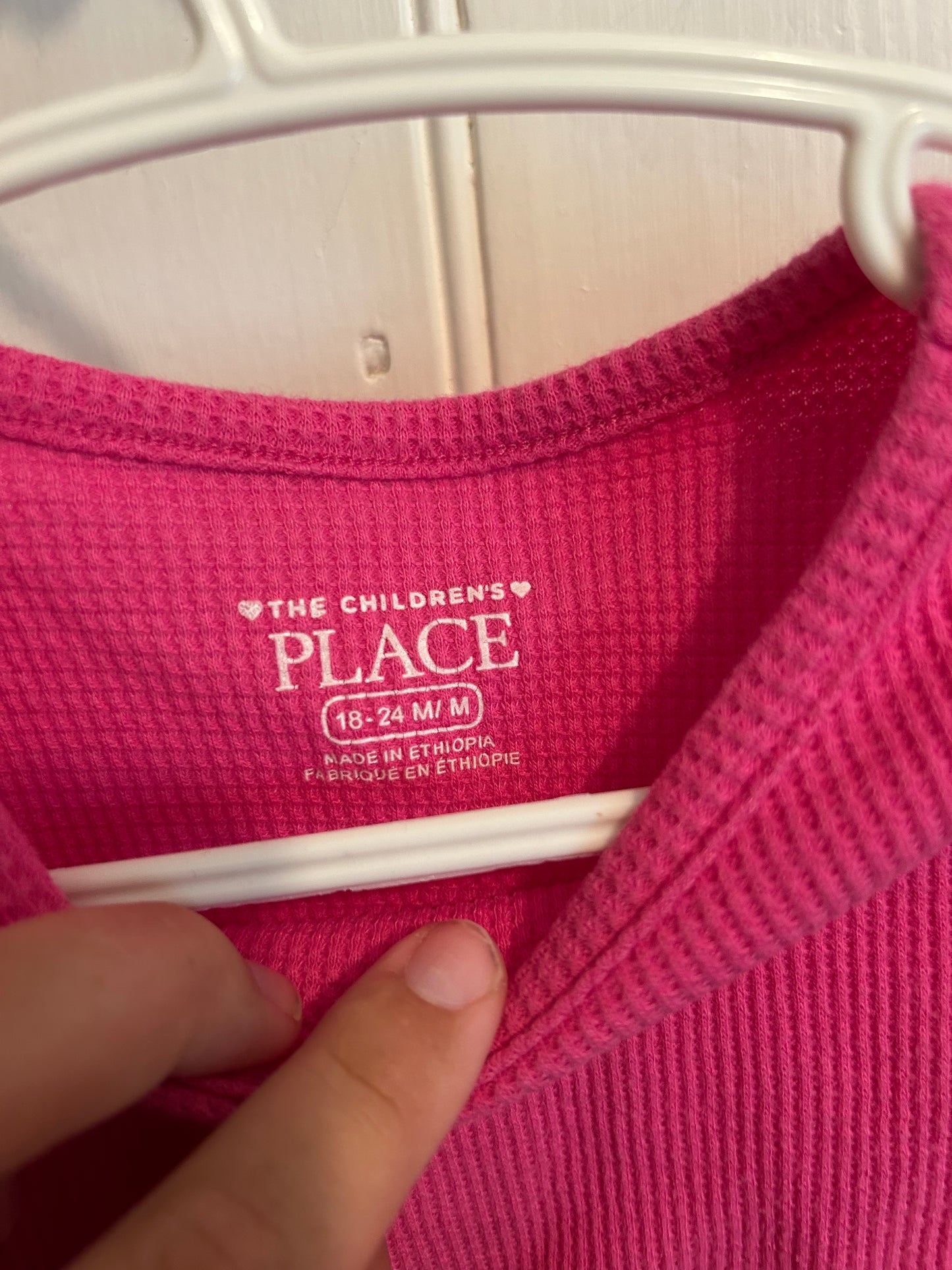 The children’s place 18/24m pink waffle knit top