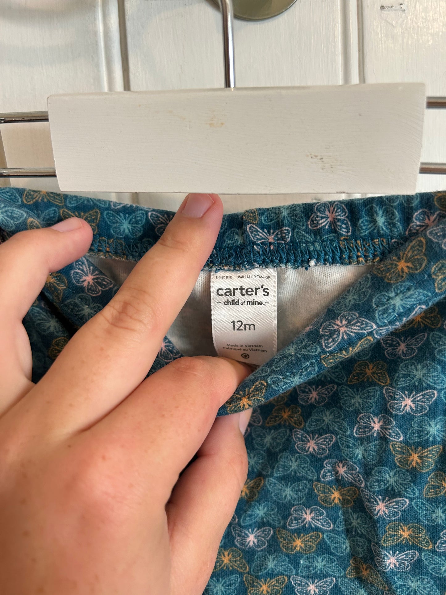 Carters 12m blue butterfly leggings