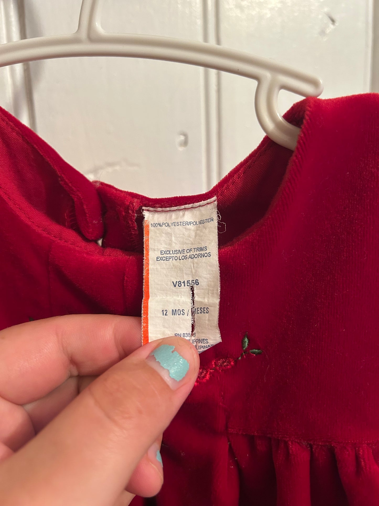 Vintage 12m red velvet dress