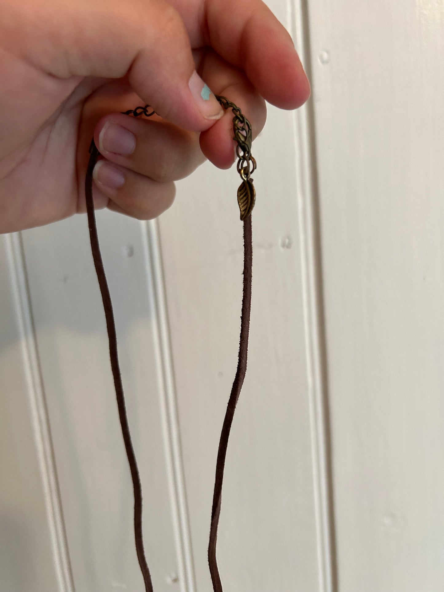 Handmade tan rectangular gemstone pendant necklace