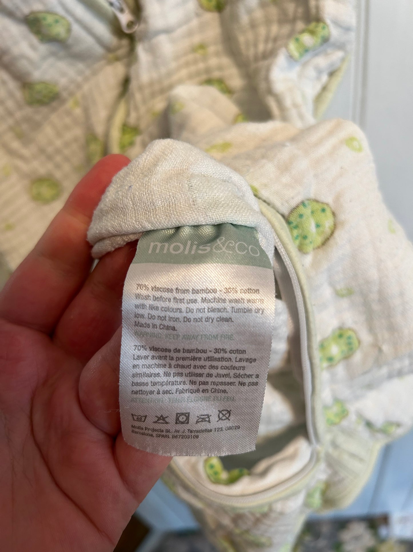 Molis & co 12/24m kiwi bamboo sleep sack