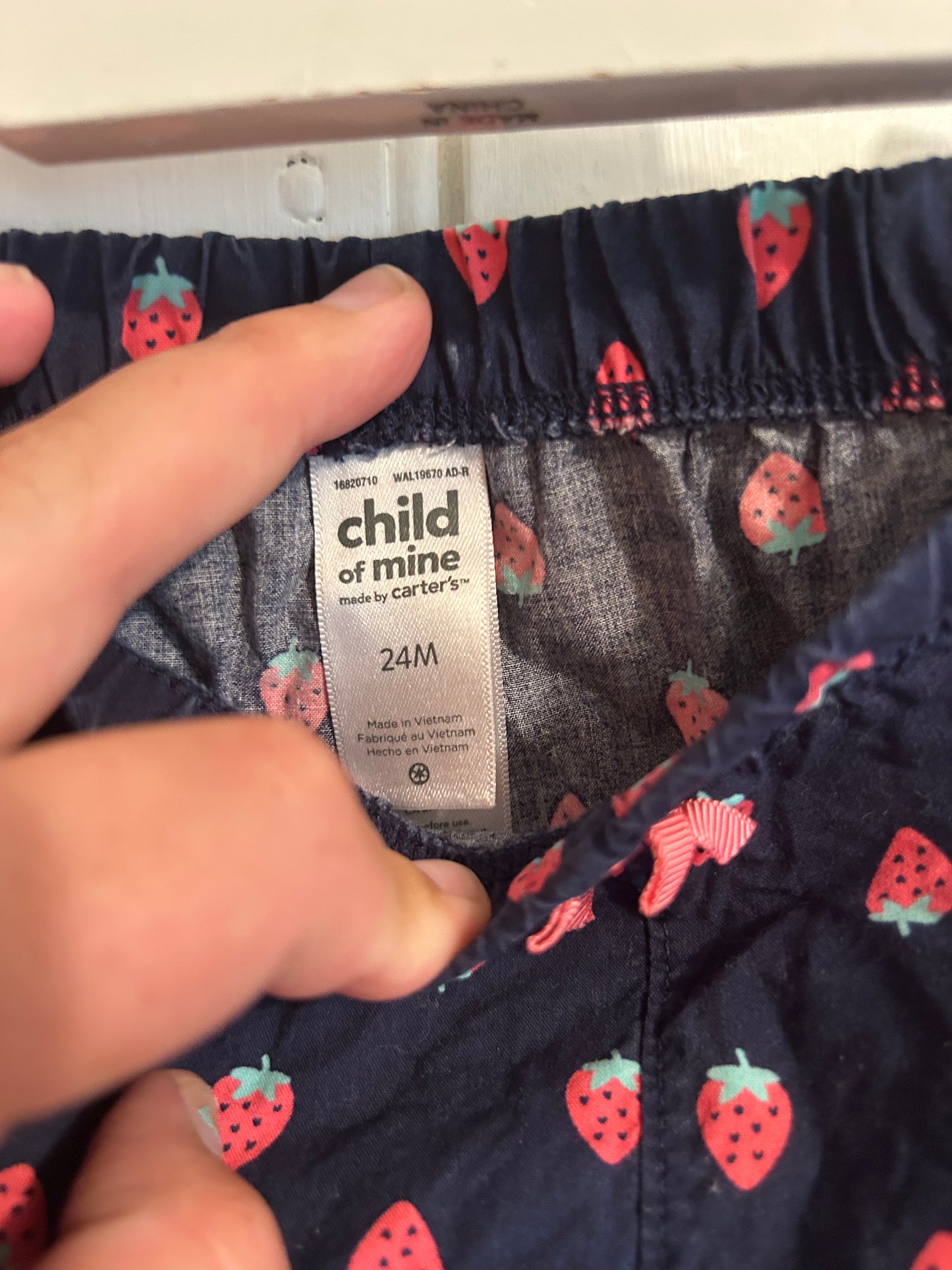 Carters 24m blue & pink strawberry shorts